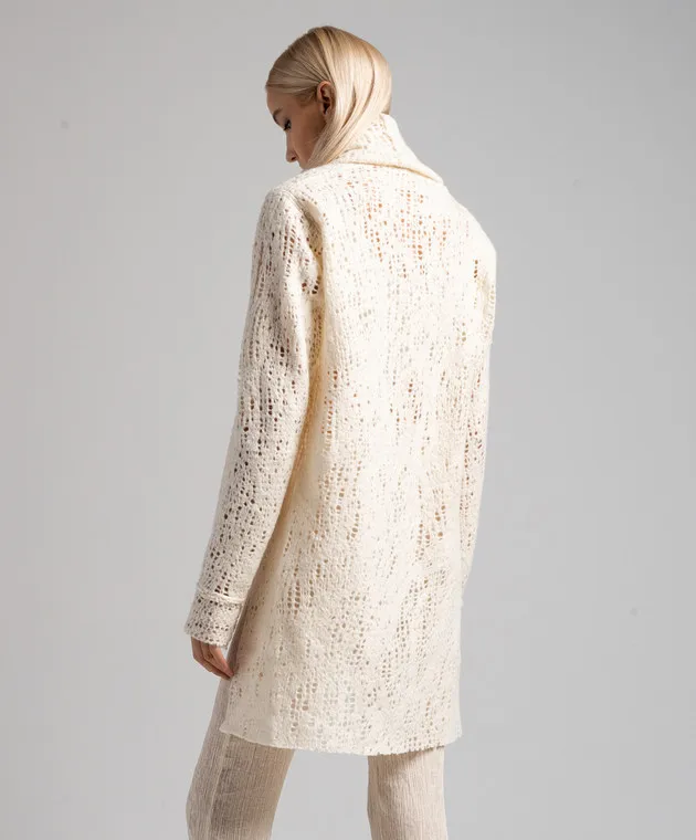 Marc Le Bihan Cardigan bianco con spacchi 2715H2324