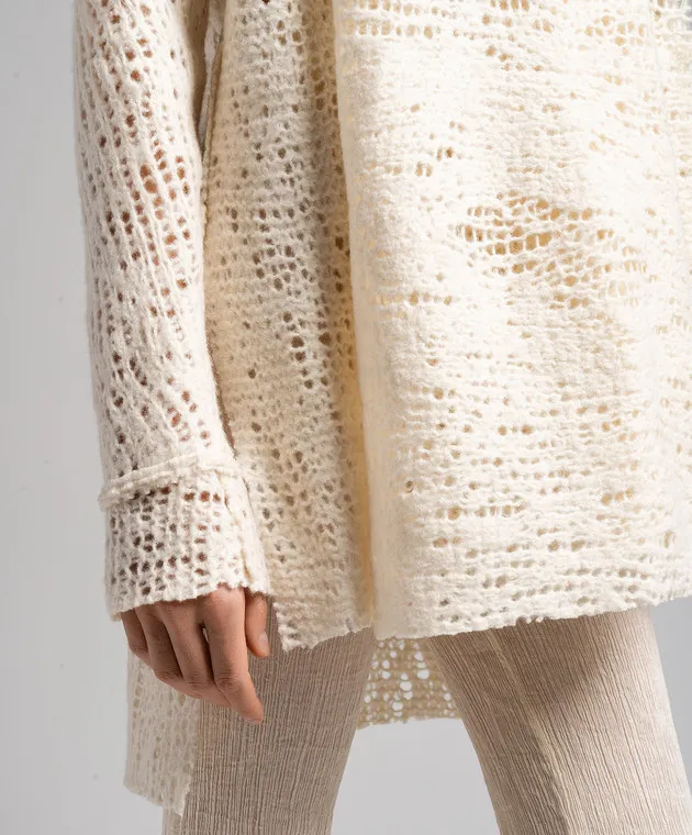 Marc Le Bihan Cardigan bianco con spacchi 2715H2324