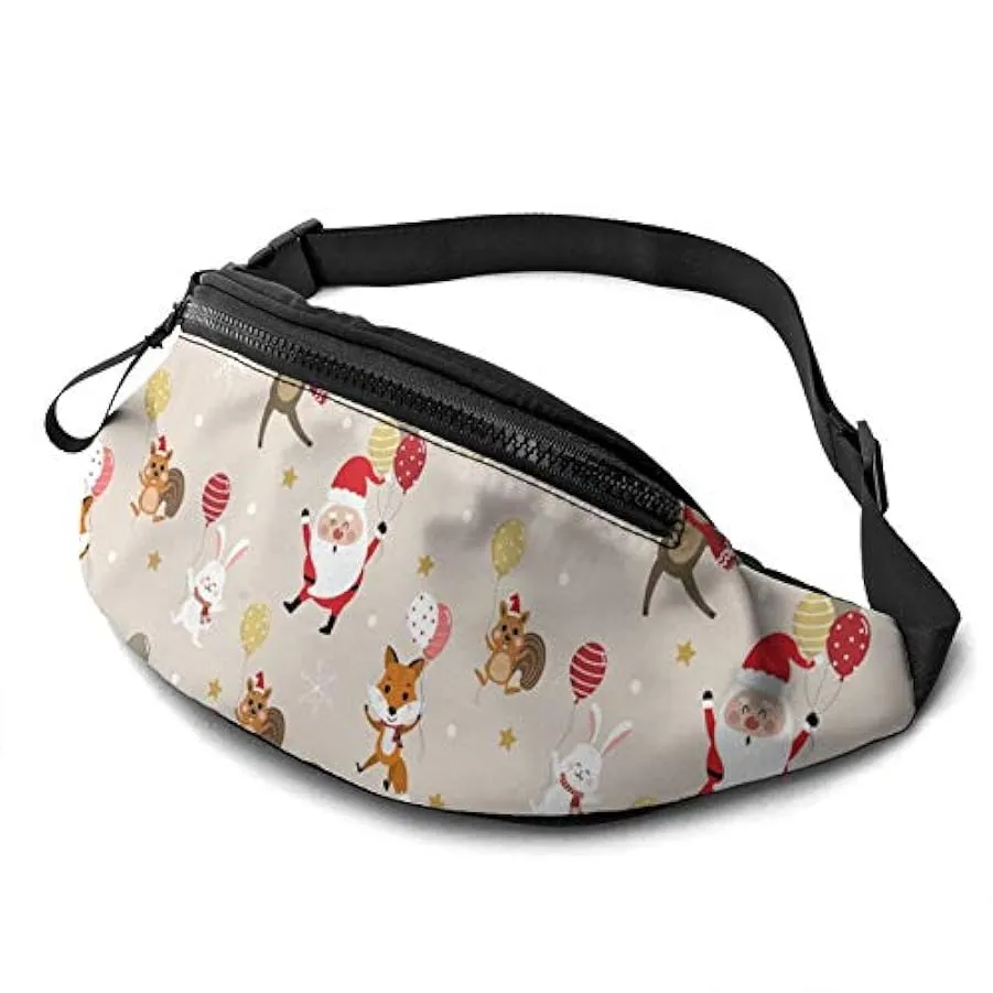 Marsupio per Uomo Donna,Buon Natale Babbo Natale Marsupio con Cintura Tasca a Tracolla Regolabile Borsa a Tracolla Borsa sul Pet