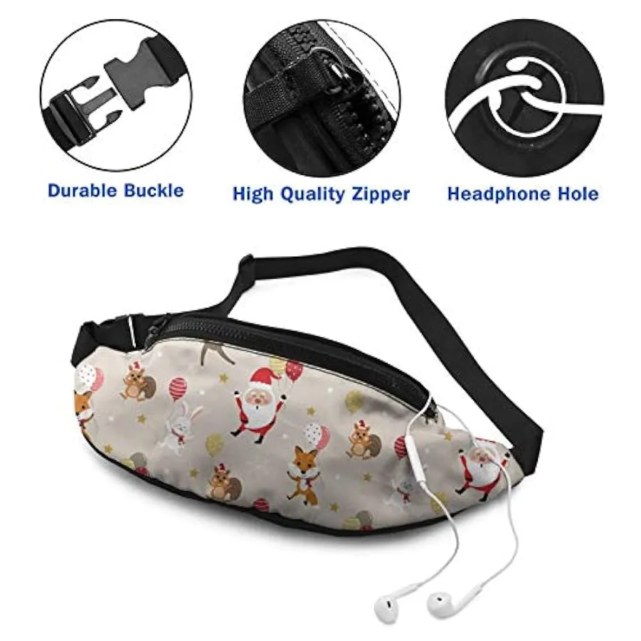 Marsupio per Uomo Donna,Buon Natale Babbo Natale Marsupio con Cintura Tasca a Tracolla Regolabile Borsa a Tracolla Borsa sul Pet