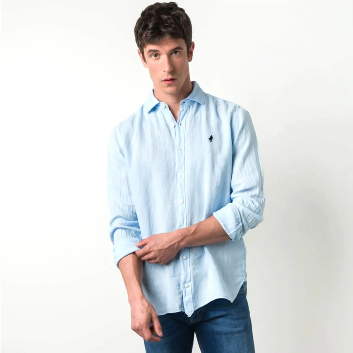 MCS camicia uomo colore celeste chiaro