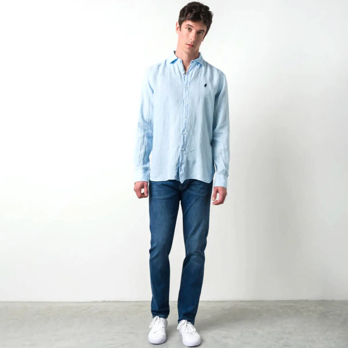 MCS camicia uomo colore celeste chiaro