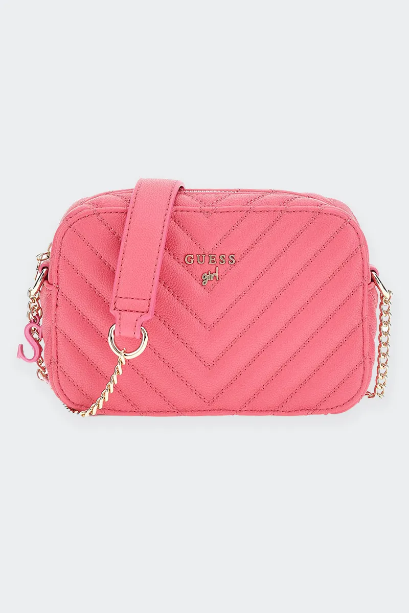 MINI BORSA A TRACOLLA LETTERING GIRLS FUXIA