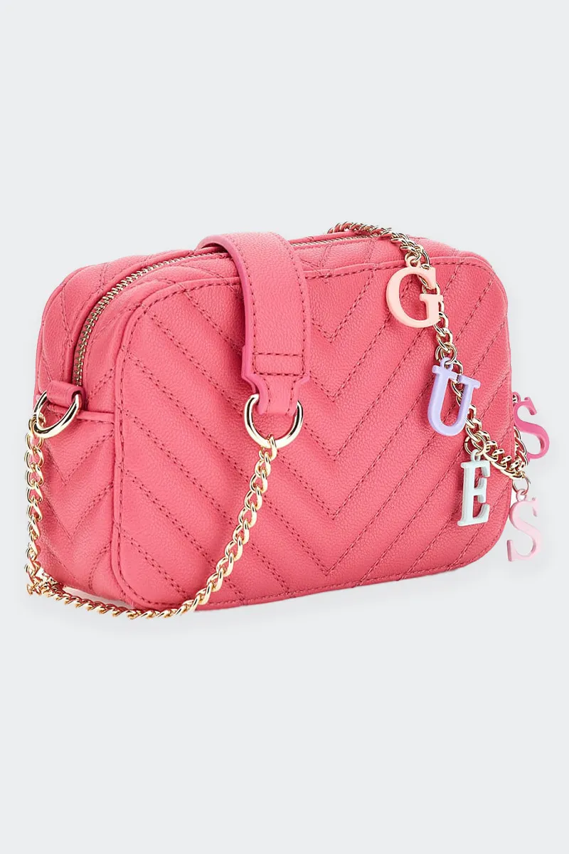 MINI BORSA A TRACOLLA LETTERING GIRLS FUXIA