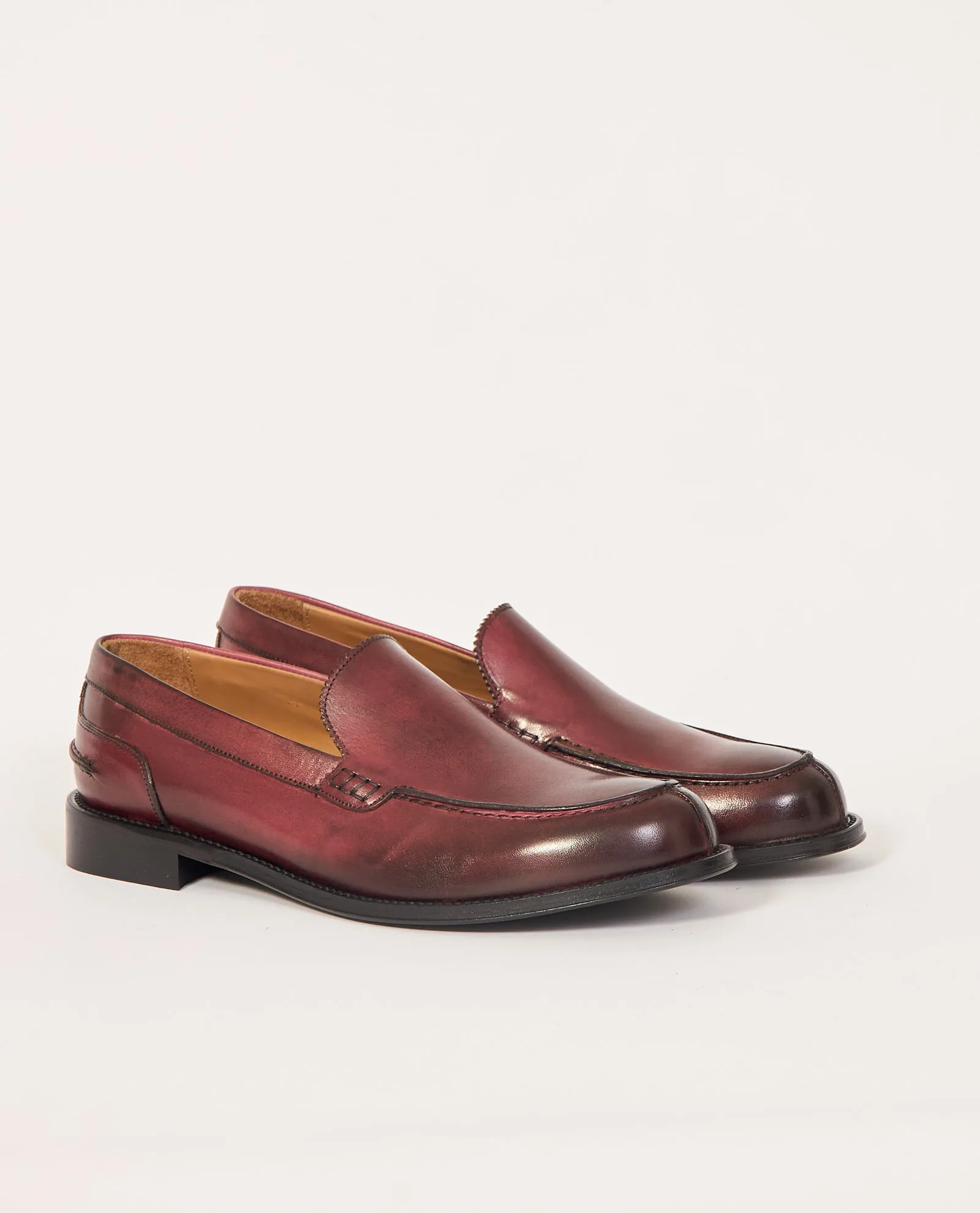 Mocassini Exton in pelle abrasivato bordeaux