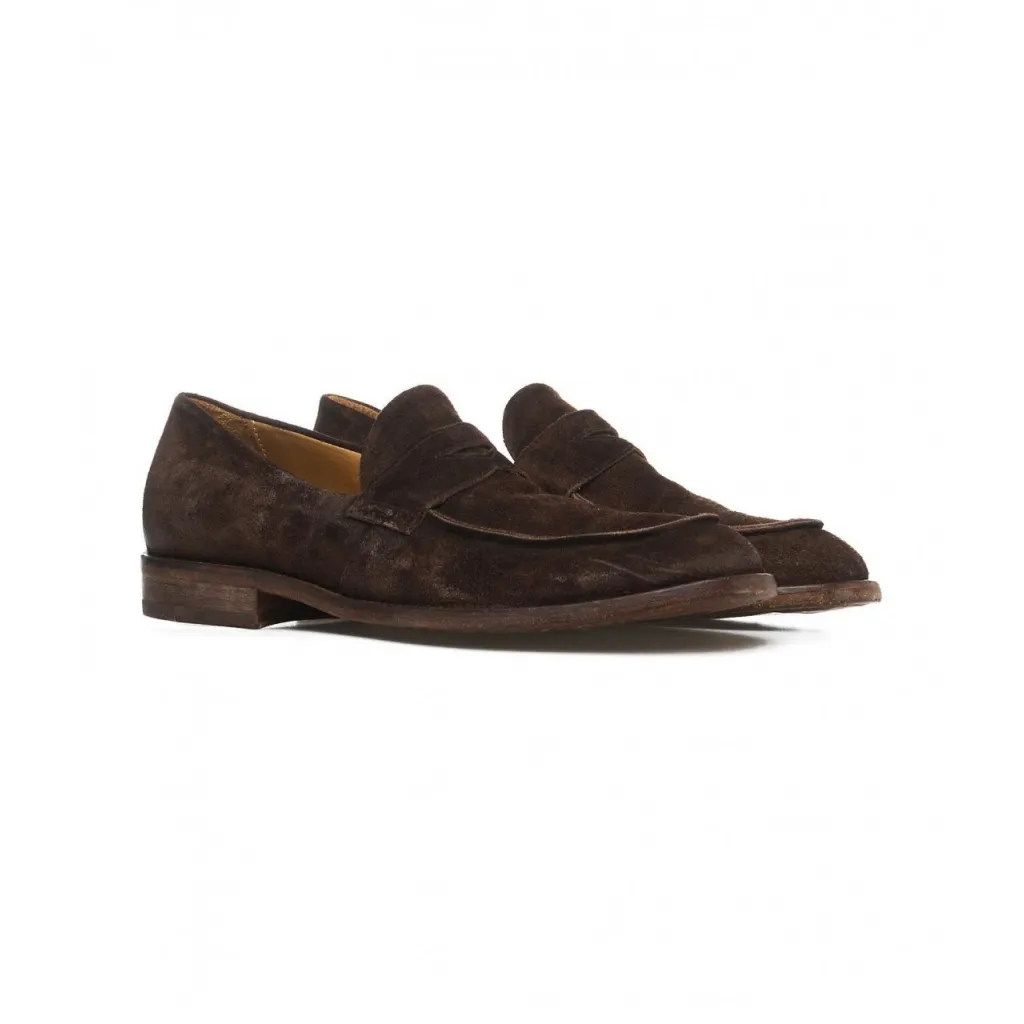 Mocassini in pelle Wrinkle marrone scuro
