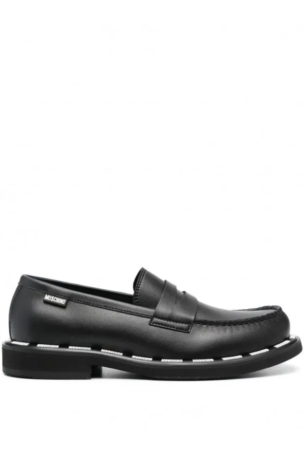 Moschino Mocassini con cuciture a contrasto