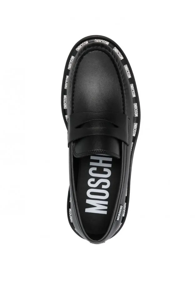 Moschino Mocassini con cuciture a contrasto