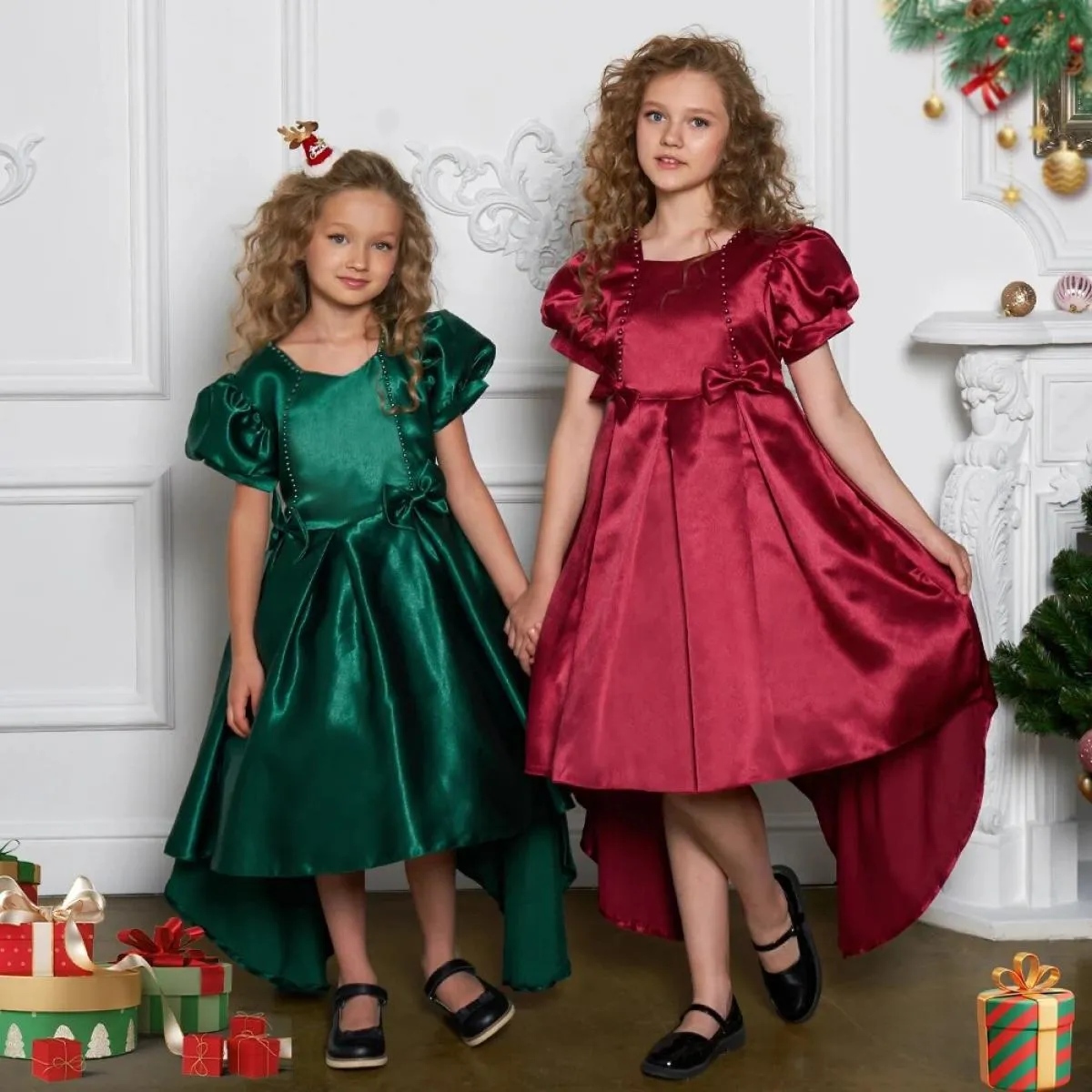 Natale ragazze fiore principessa abito festa di compleanno abiti bambini vestiti bambini elegante abito da ballo da sposa formal