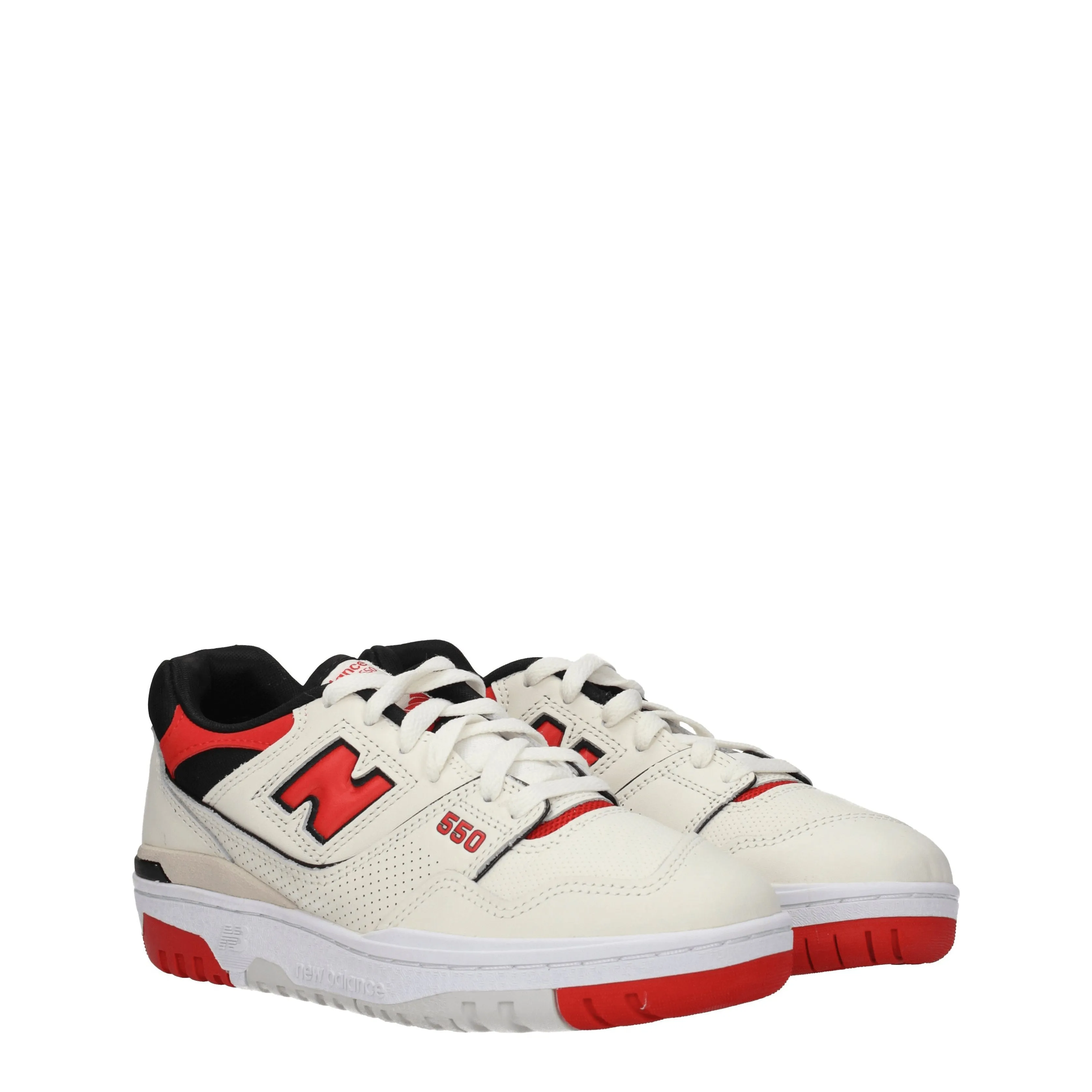 New Balance Sneakers 550 Donna Pelle Beige/Rosso