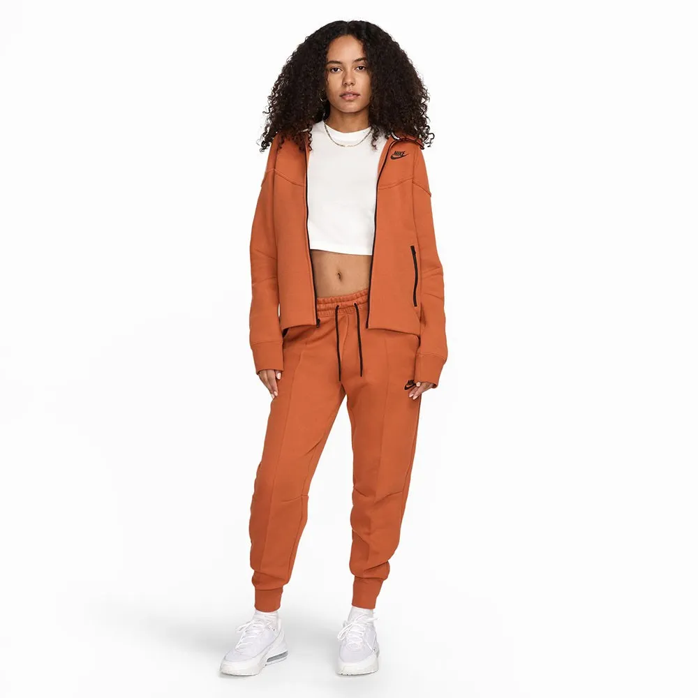 Nike Felpa Con Cerniera Tech Fleece Arancione Donna