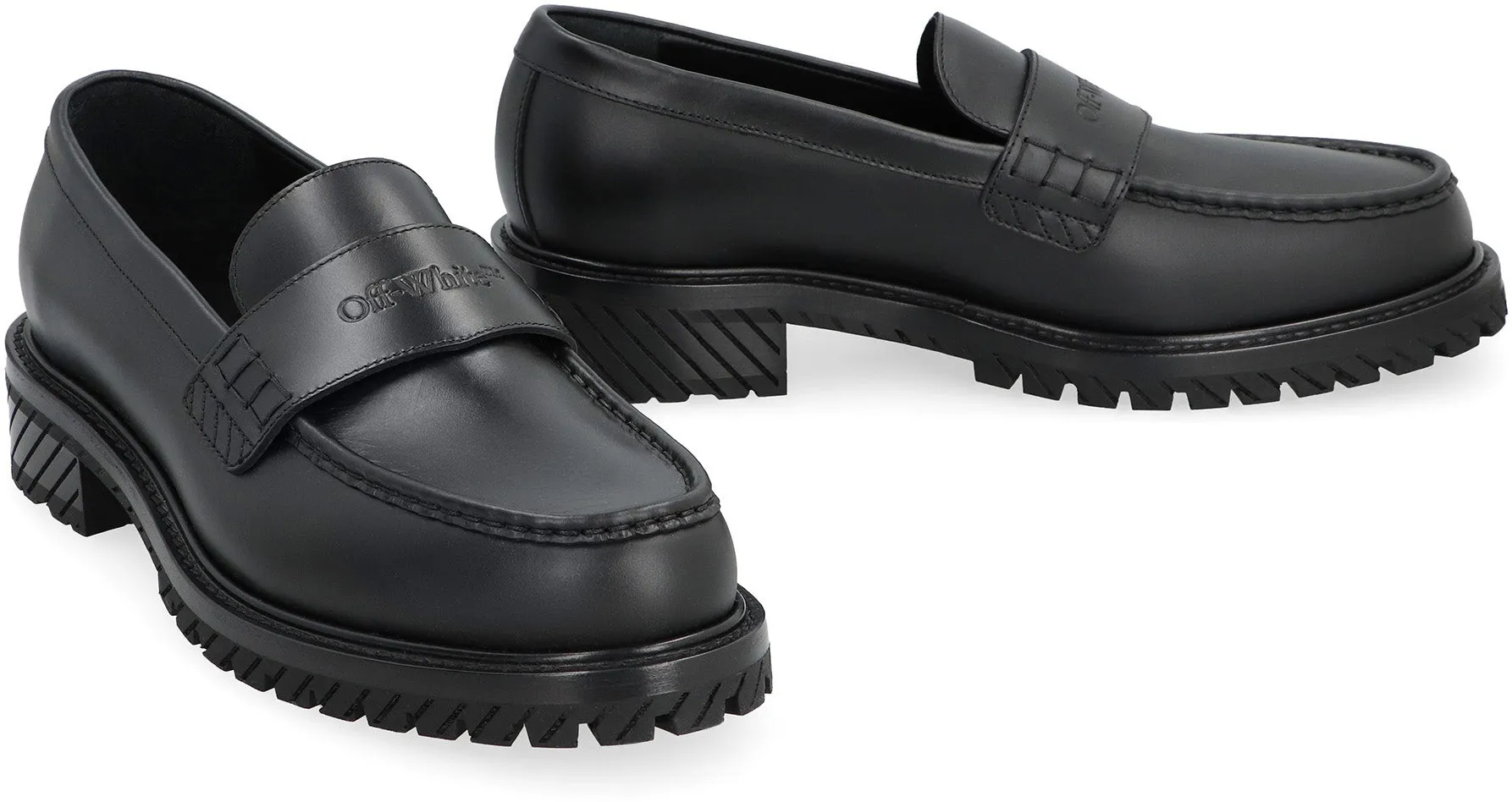Off-White Mocassini Military in pelle