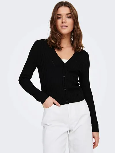Only  ---------    ------------ maglione* w meddi ls rib button cardigan