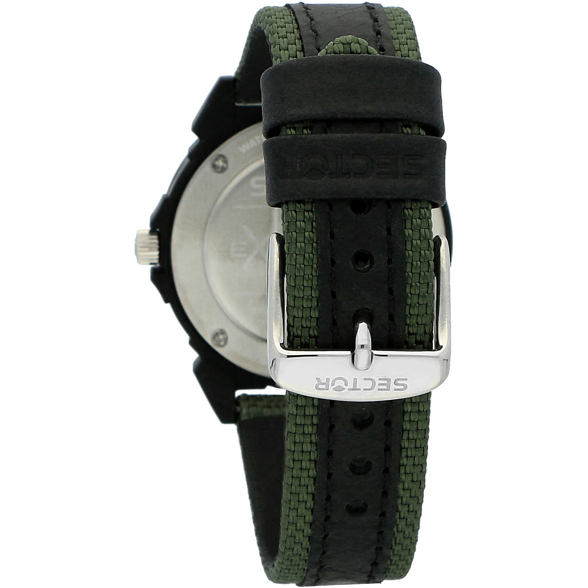 Orologio Solo Tempo Sector Expander 90 Quadrante NERO e cinturino VERDE MILITARE R3251197059