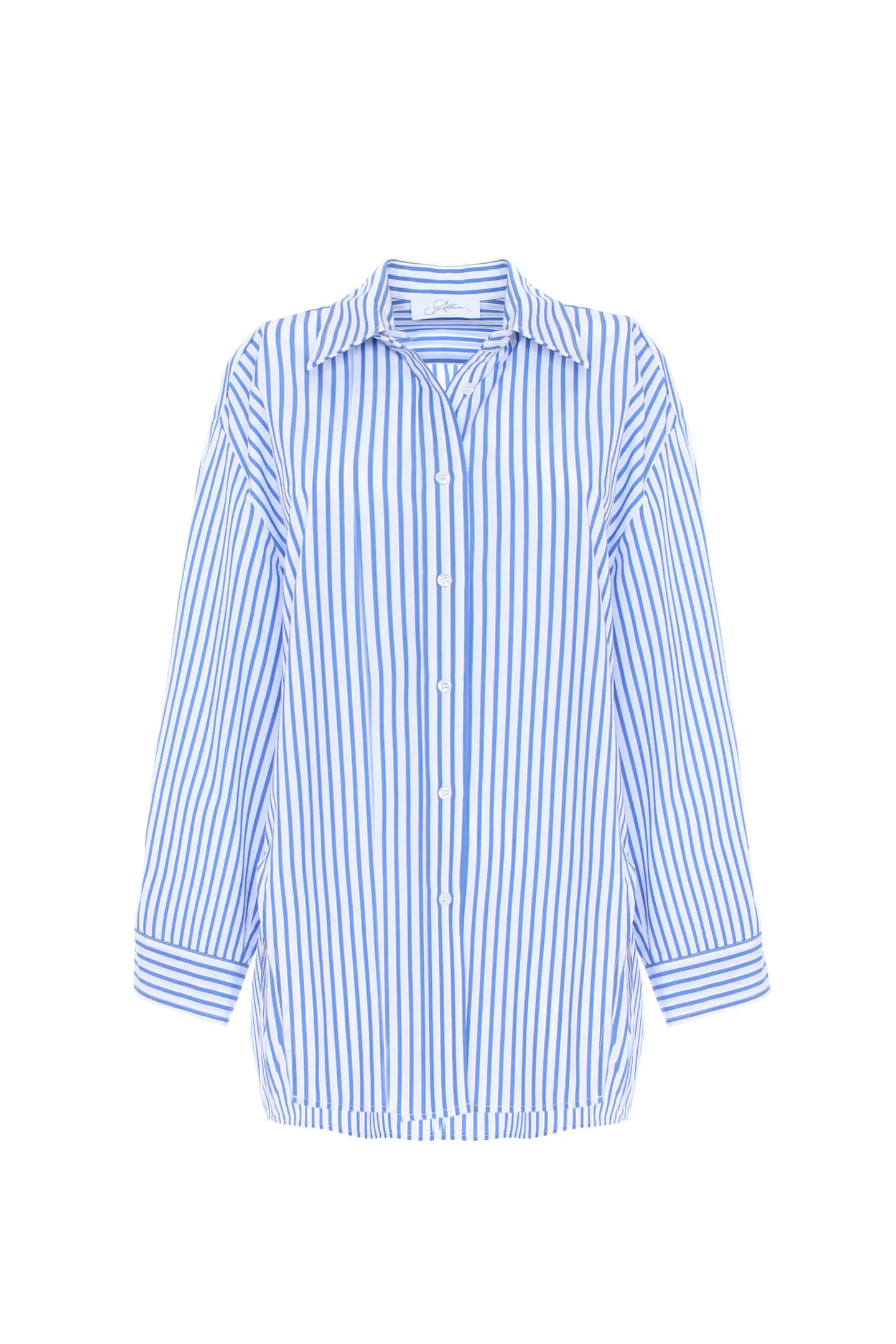 OVER STRIPED POPLIN SHIRT