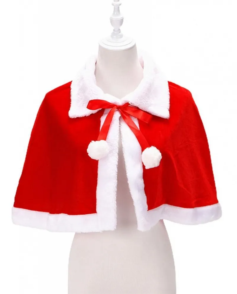 Palline di peluche di flanella con fiocco di capo di Natale per bambini adulti con colletto rovesciato
