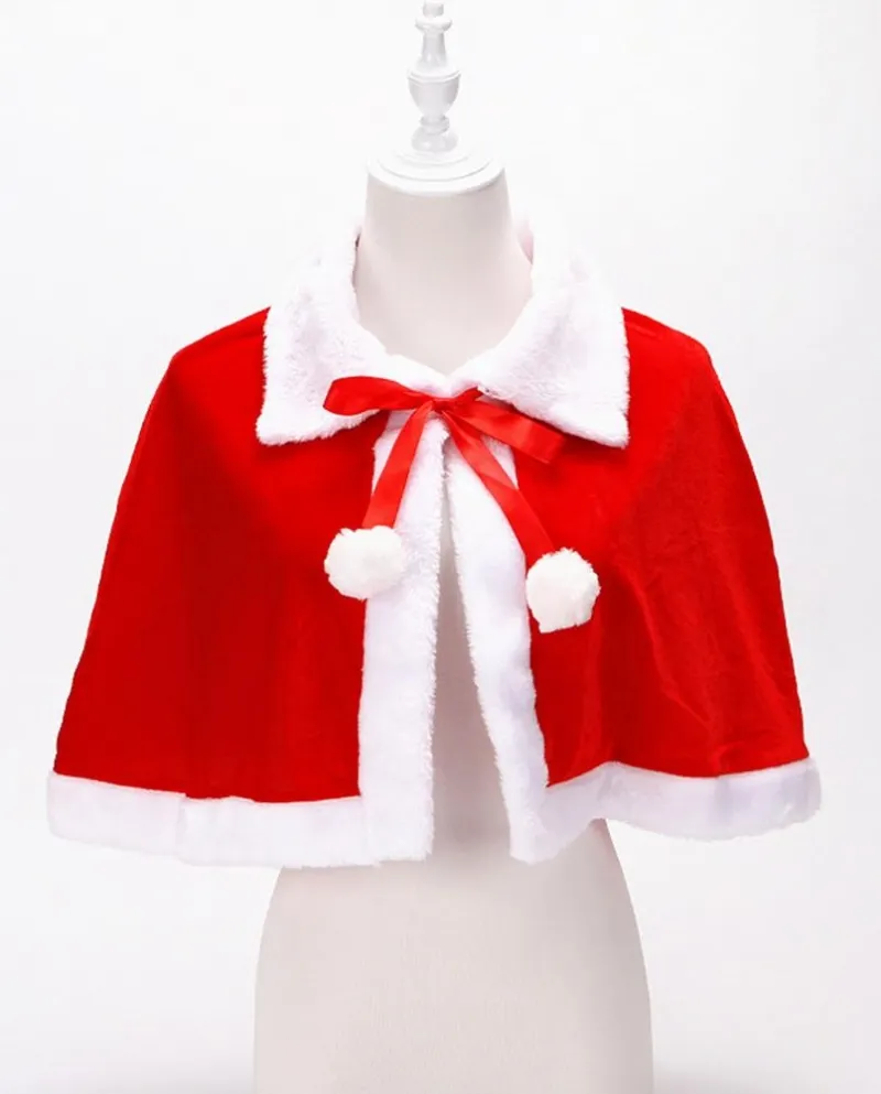Palline di peluche di flanella con fiocco di capo di Natale per bambini adulti con colletto rovesciato