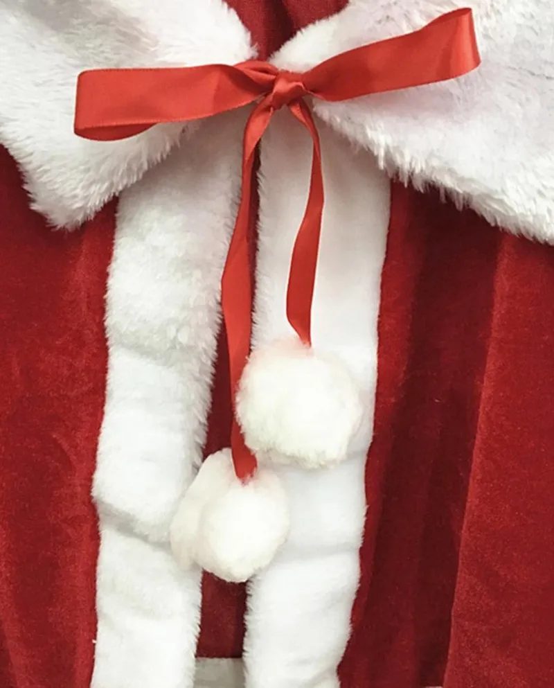 Palline di peluche di flanella con fiocco di capo di Natale per bambini adulti con colletto rovesciato