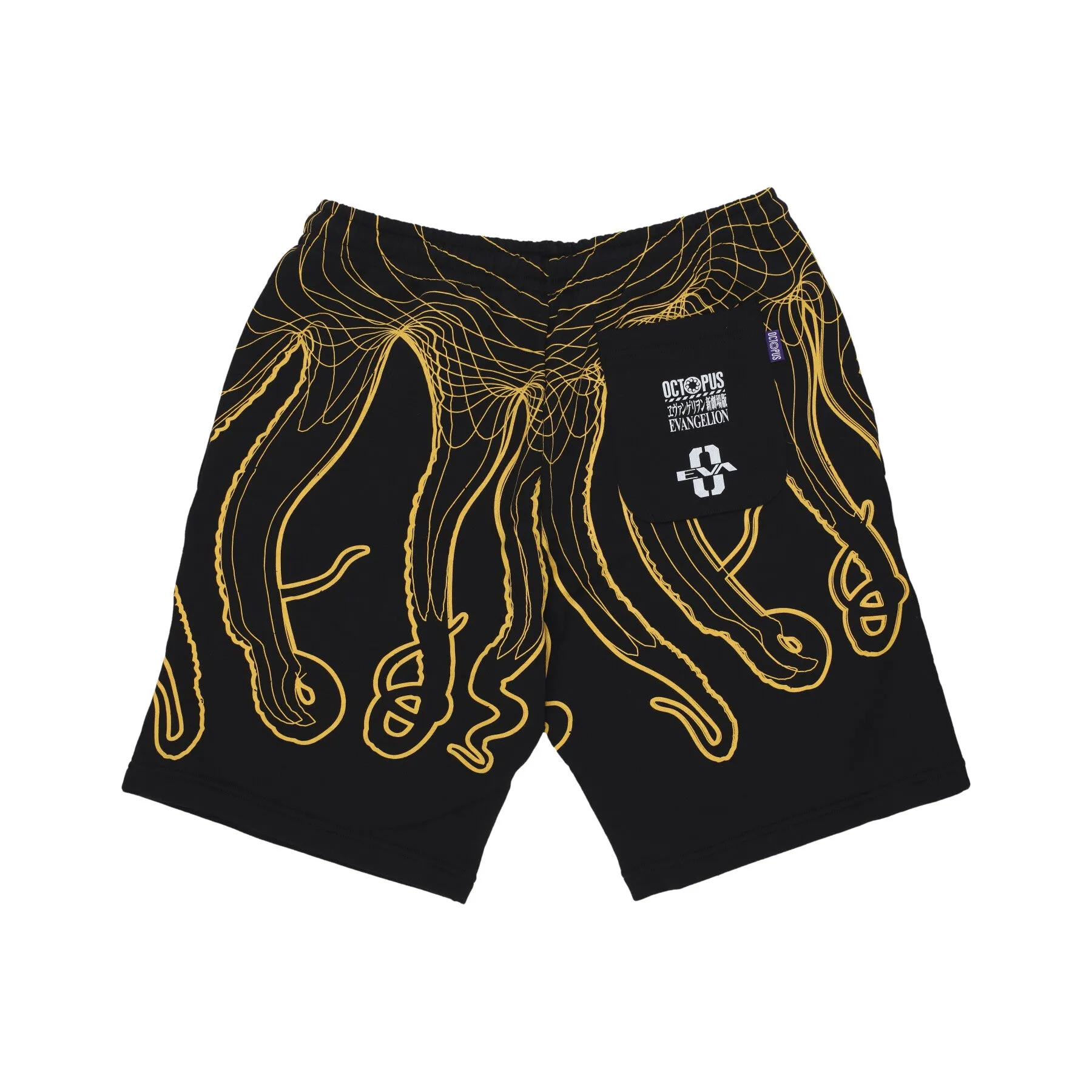 Pantalone Corto Tuta Uomo Evangelion 00 Flowing Octopus Sweatshorts Black