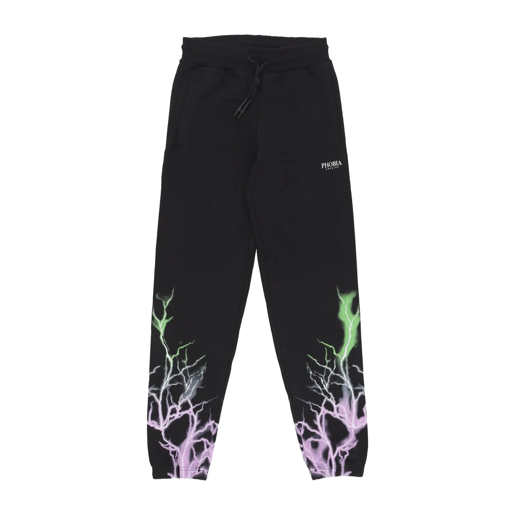 Pantalone Tuta Leggero Uomo Bicolor Lightning Print Pants Black