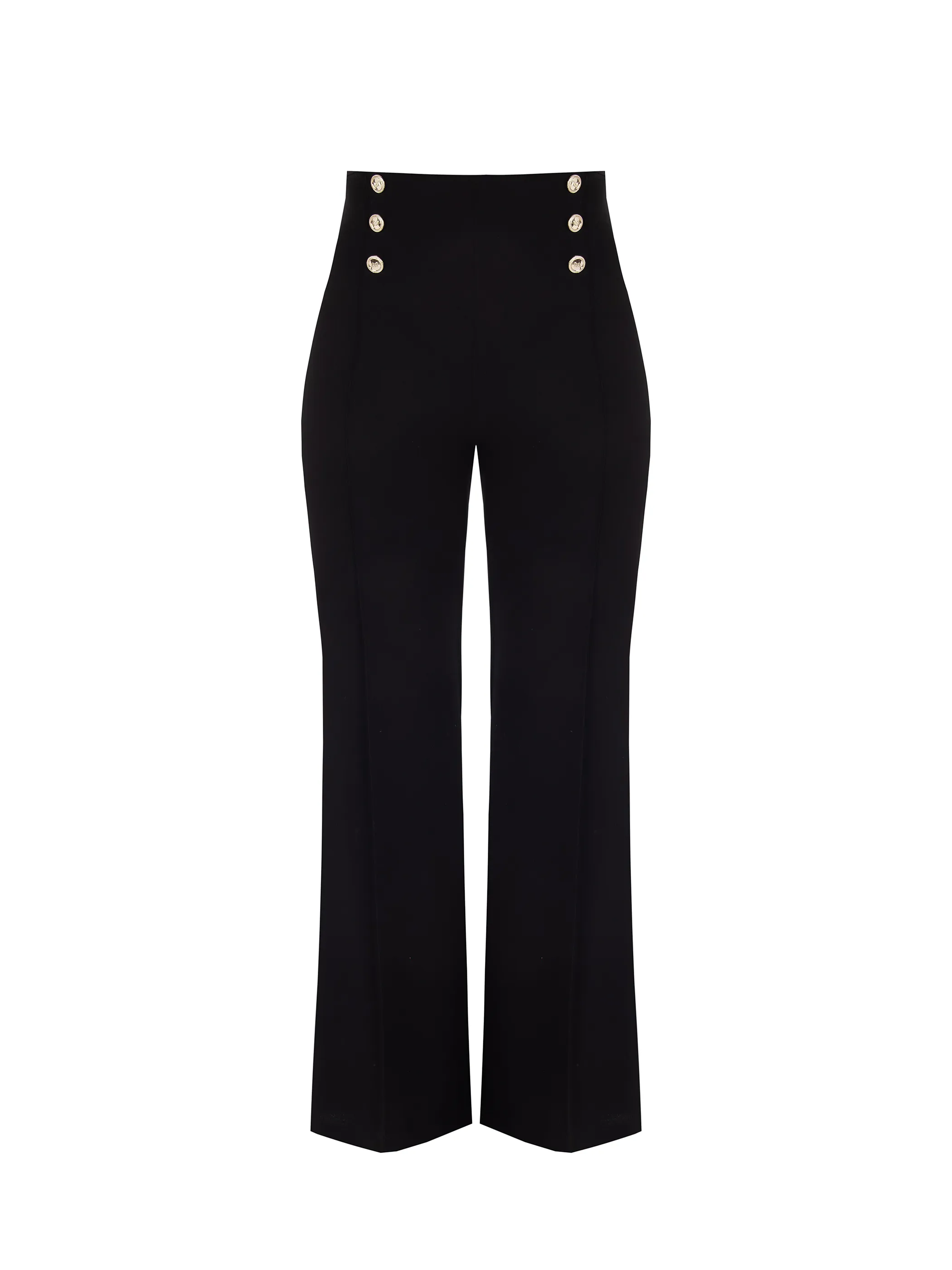      Pantaloni Curvy con Bottoni Dorati     