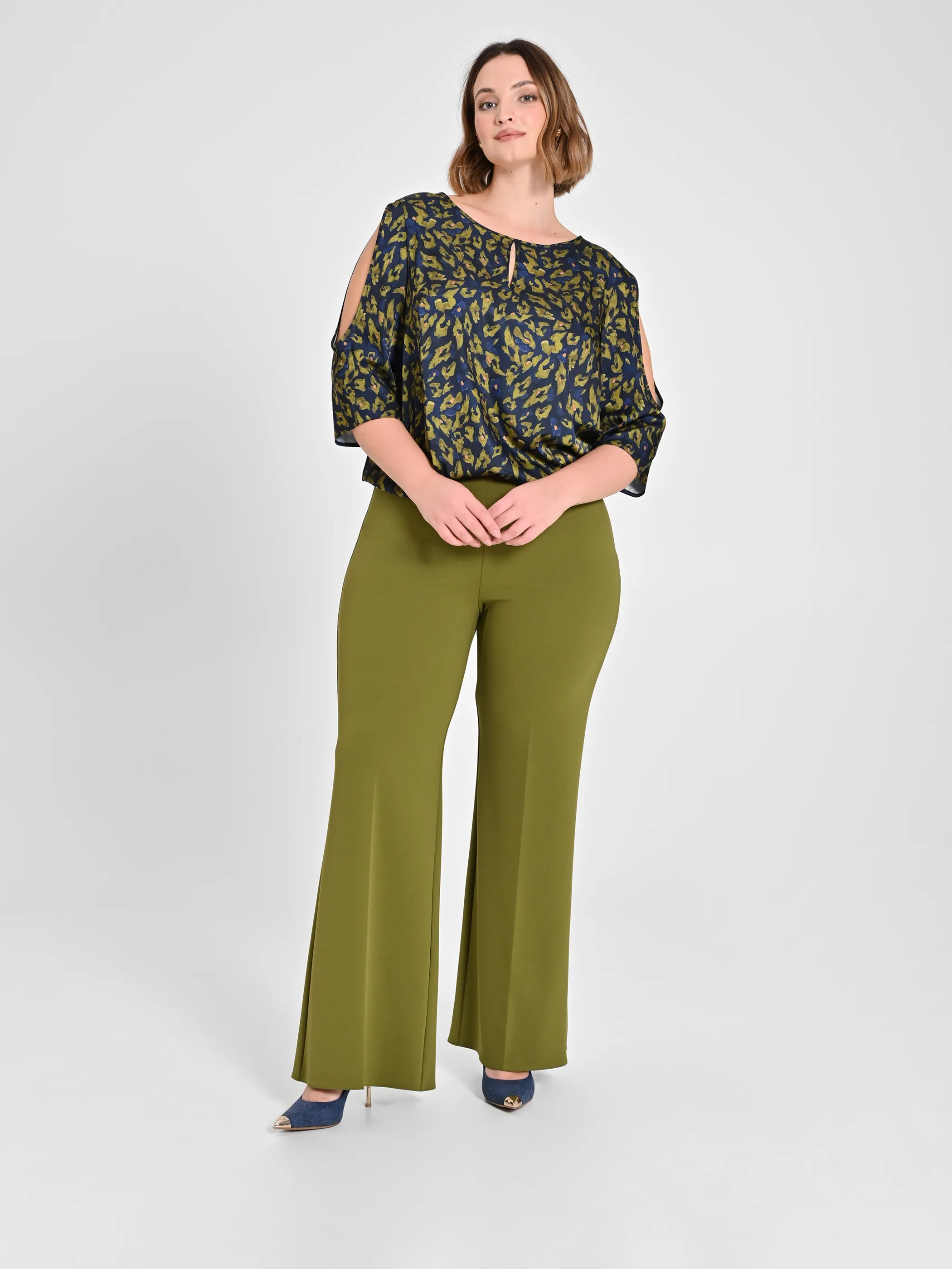      Pantaloni Curvy Verde Muschio     