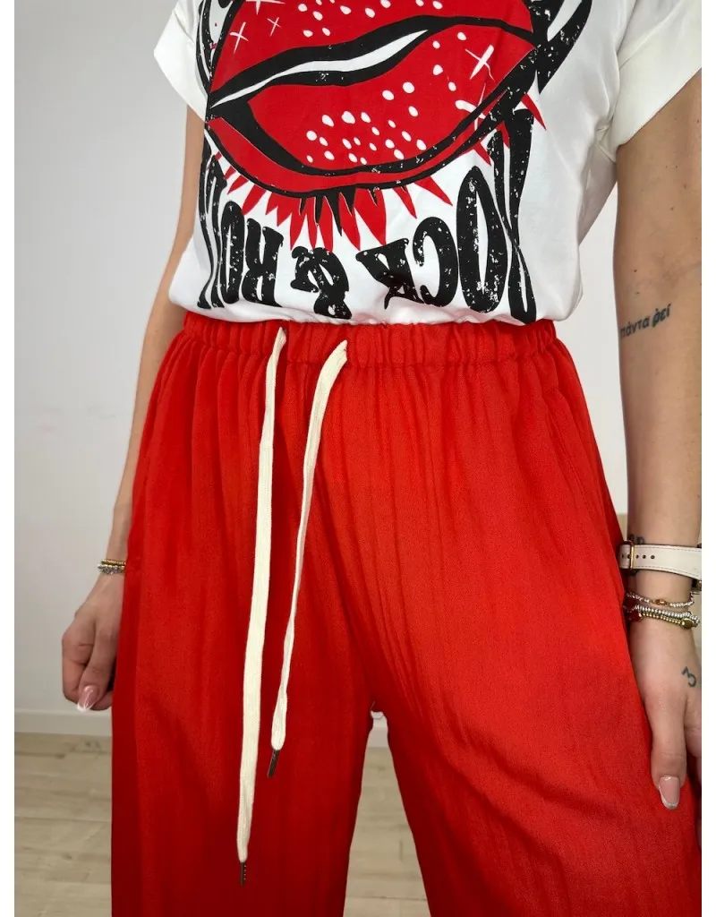 PANTALONI SABRINA ROSSO