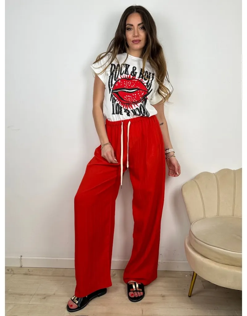 PANTALONI SABRINA ROSSO