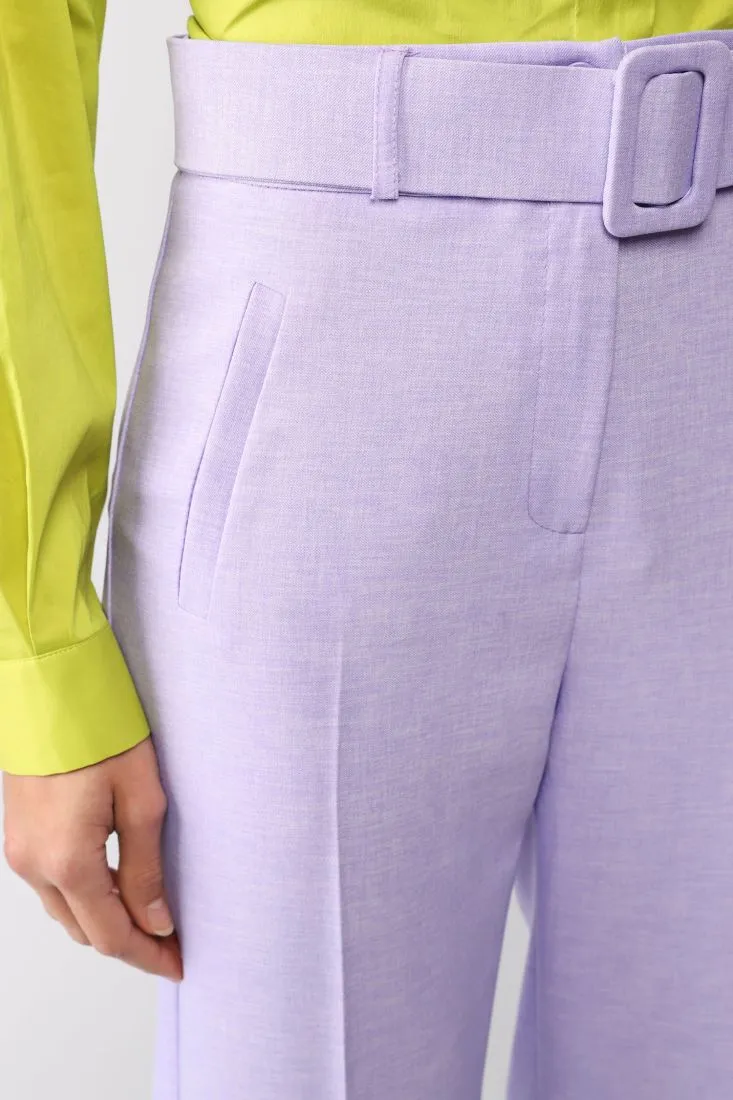 Pantaloni straight monocolour con cintura e tasche verticali