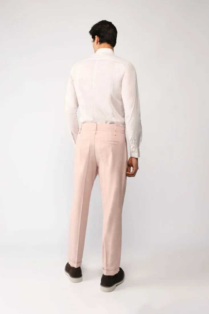 Pantaloni straight monocolour con piega stirata