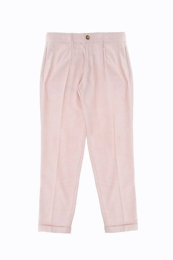 Pantaloni straight monocolour con piega stirata