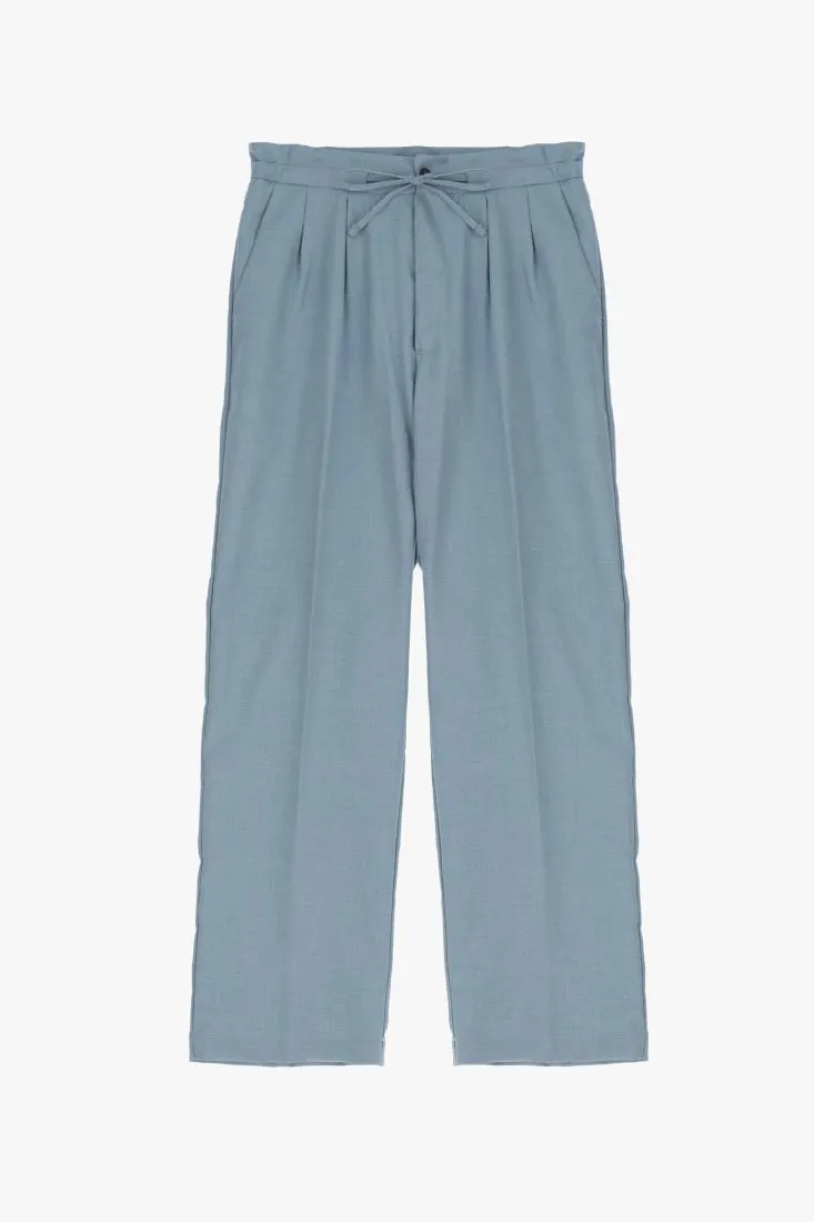 Pantaloni straight monocolour con pinces e coulisse