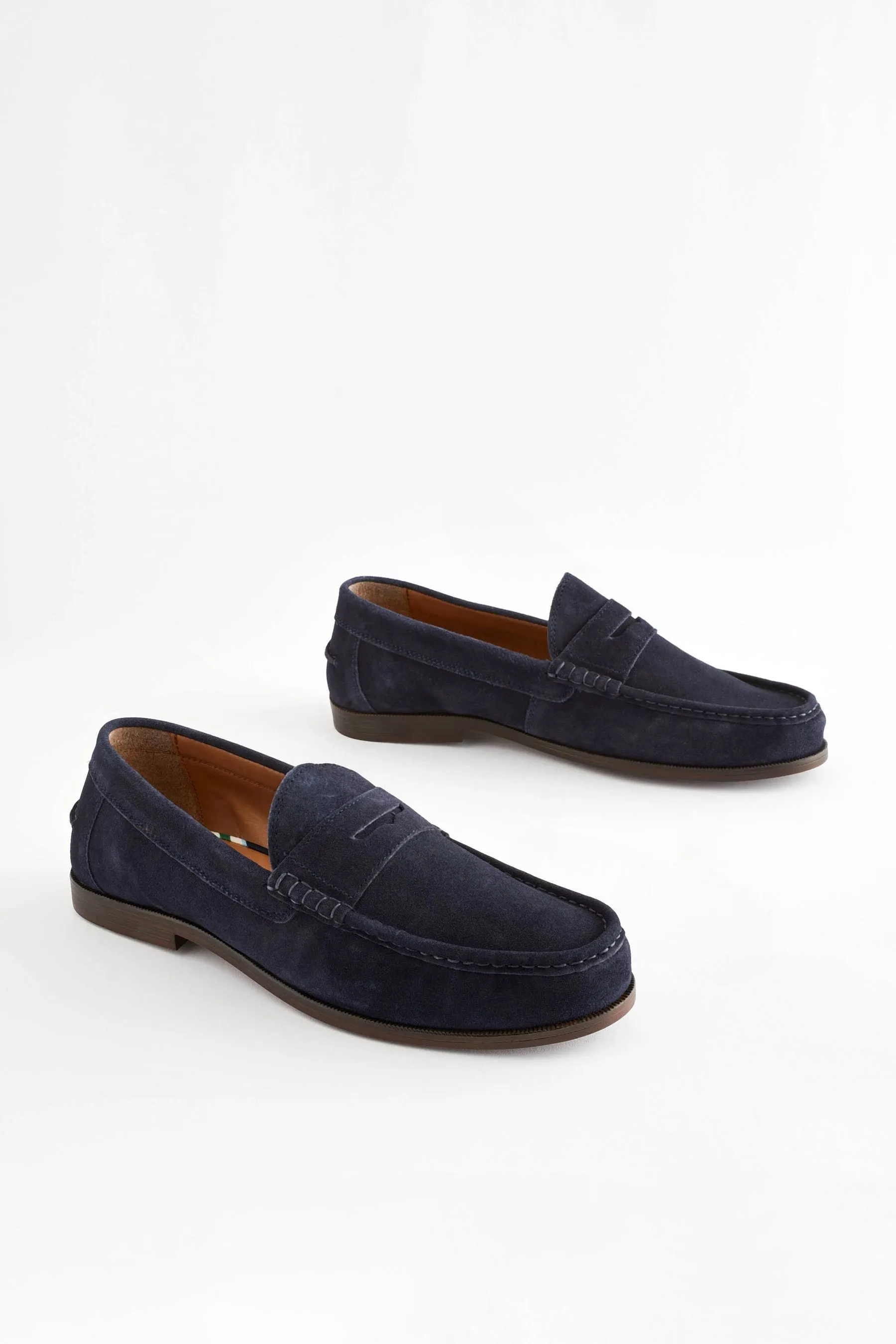 Pelle scamosciata blu navy  - Mocassini classici