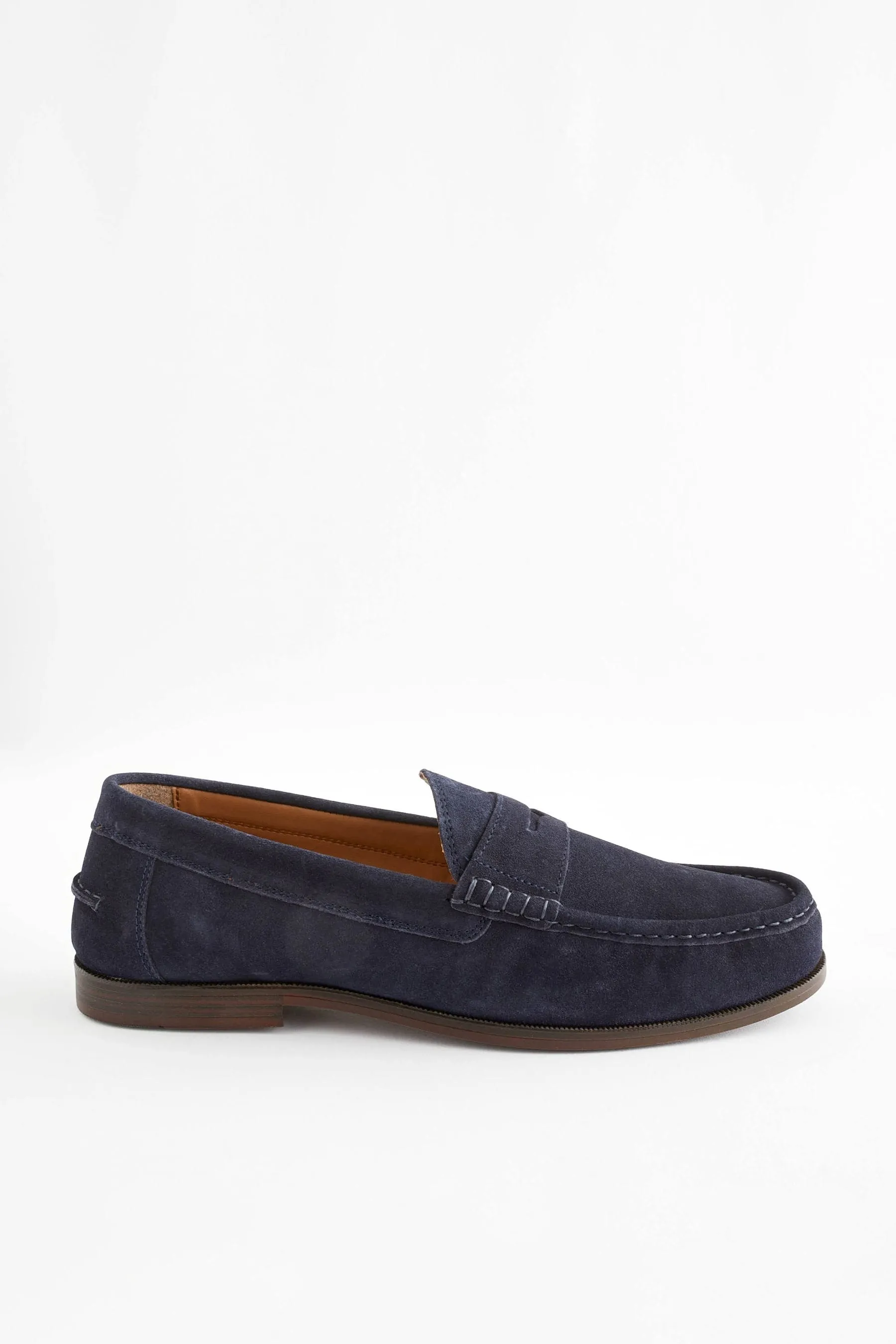 Pelle scamosciata blu navy  - Mocassini classici