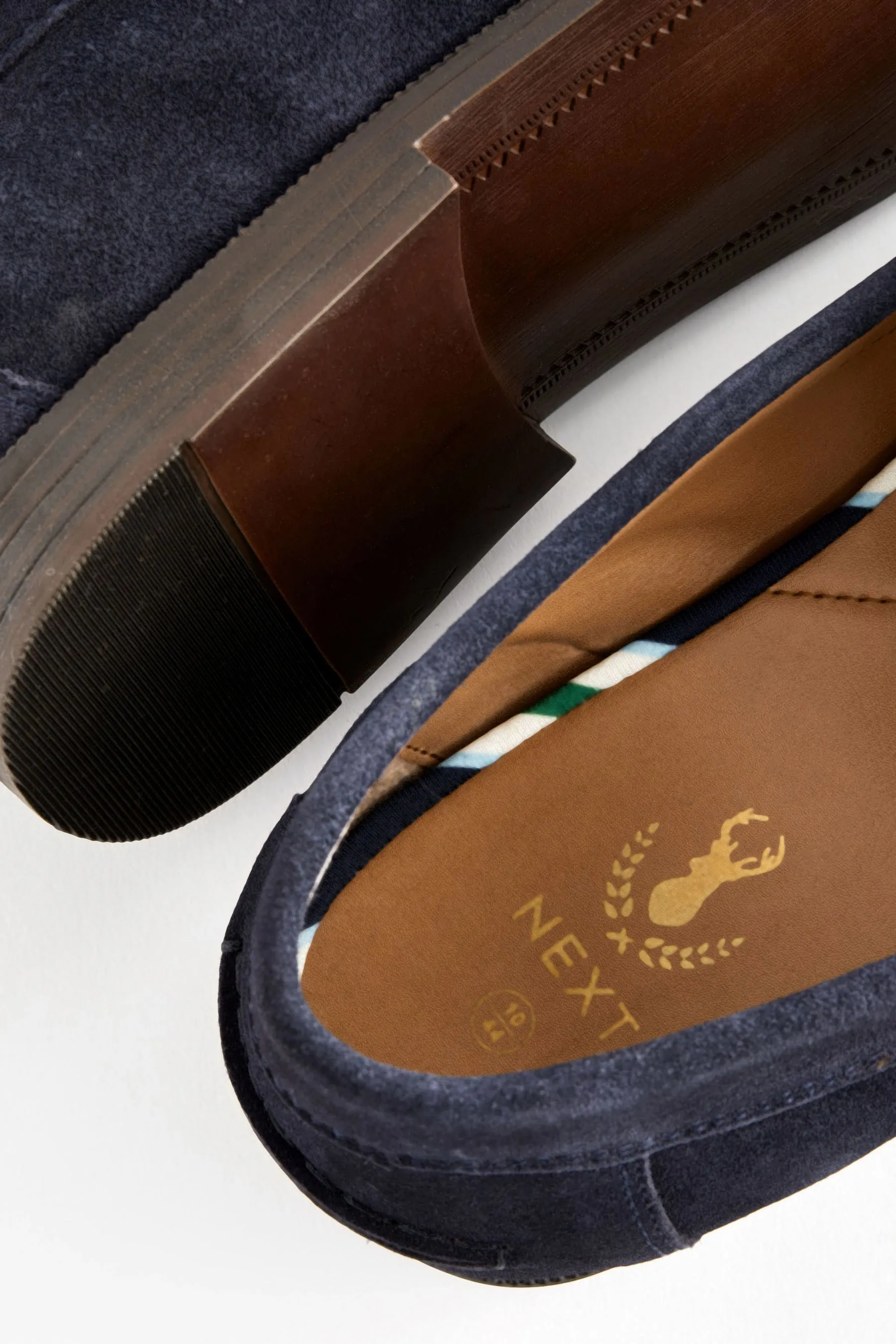 Pelle scamosciata blu navy  - Mocassini classici