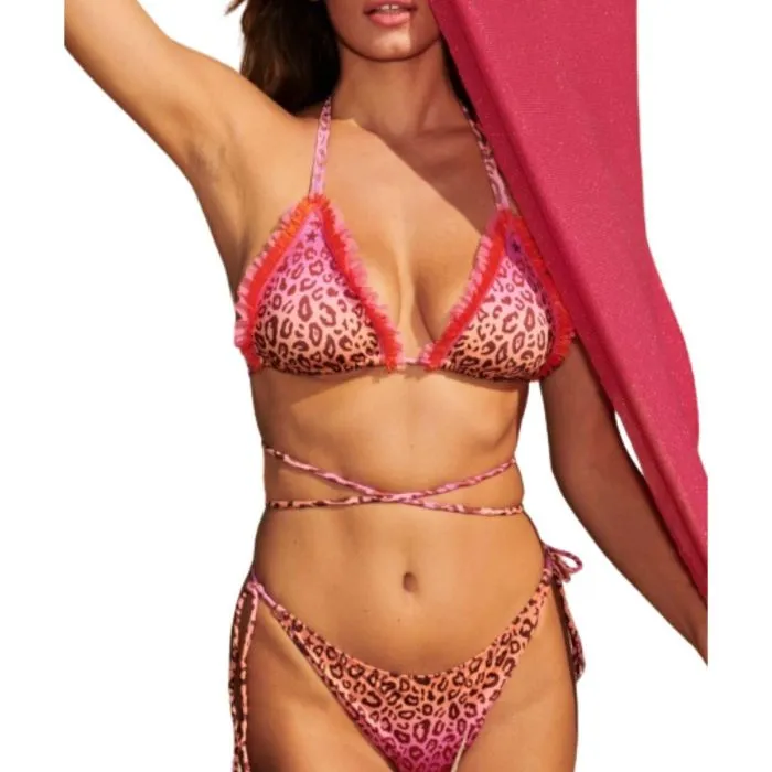 Pin-Up Stars Bikini Triangolo Imbottito Con Rouge Slip Brasiliana In Lycra Stampa Macula