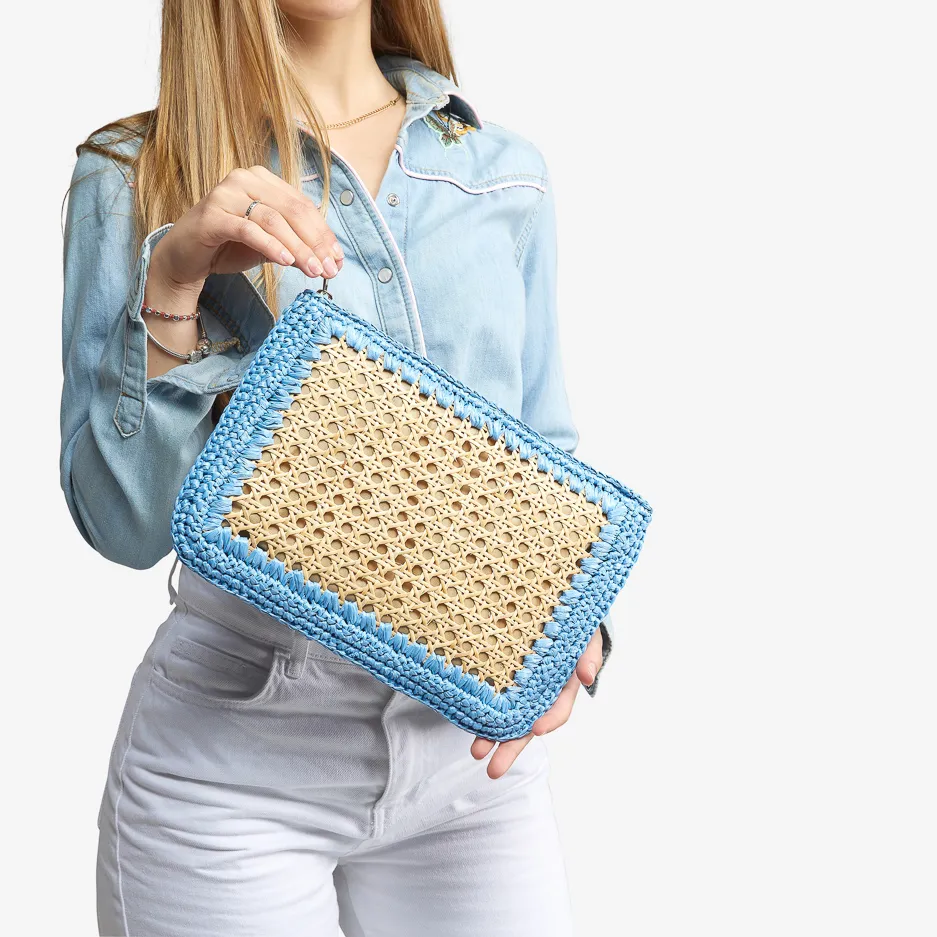 Pochette Jeans in Paglia