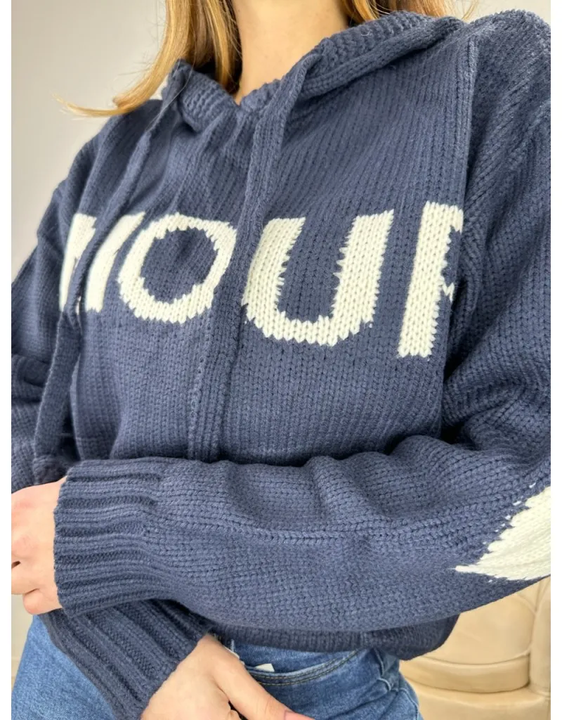 PULLOVER FELPA AMOUR BLU