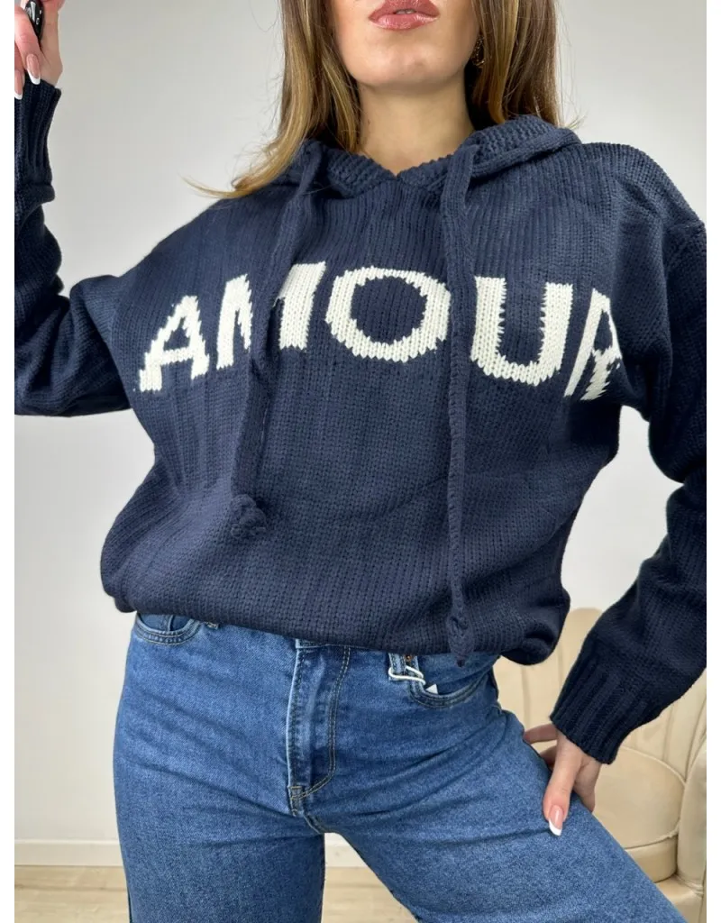 PULLOVER FELPA AMOUR BLU