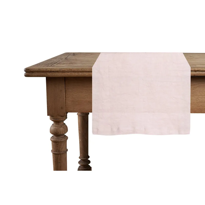 Puro lino tavola Runner 45x140 Puro Lino Rosa Perla