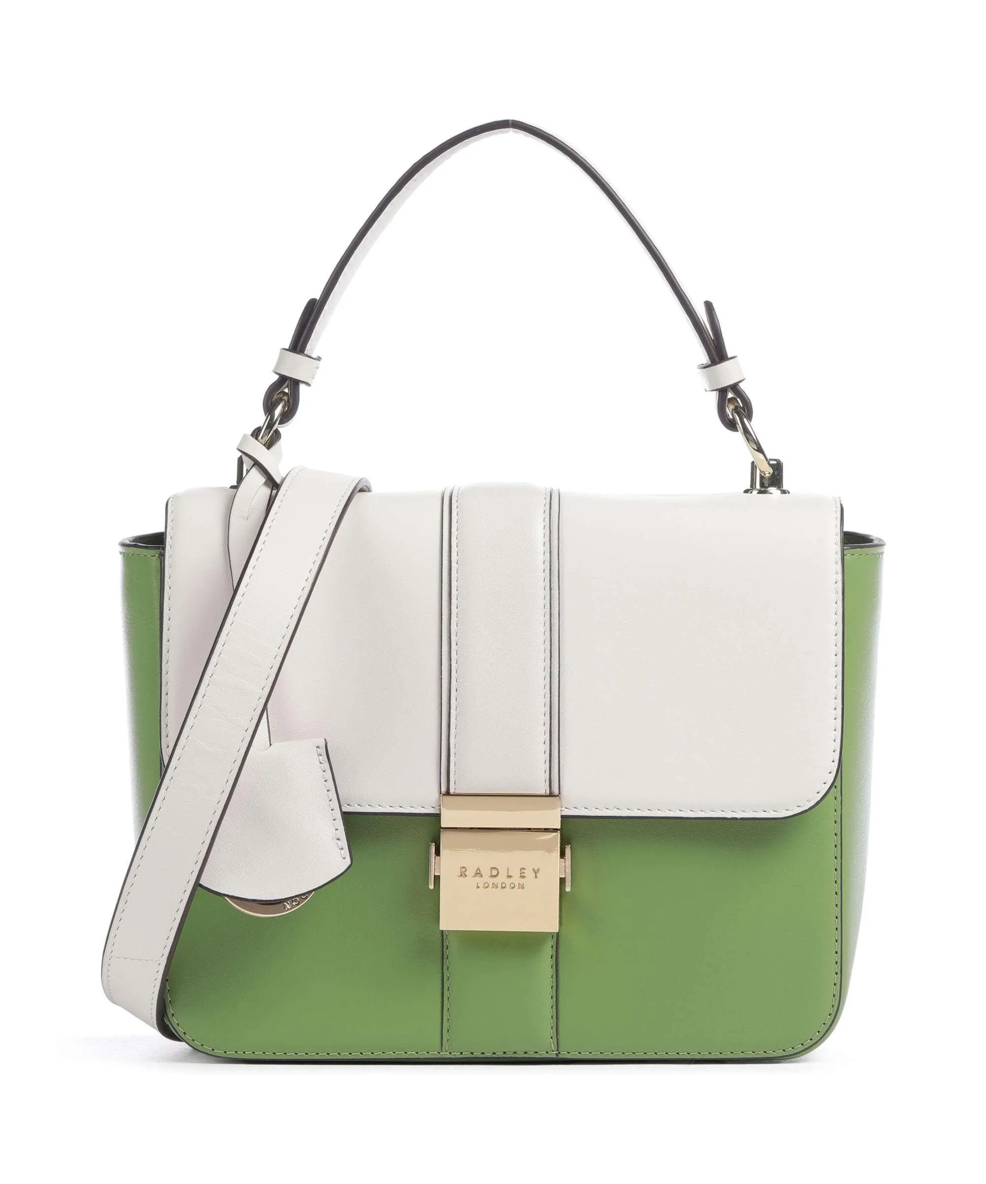  Radley London Hanley Close Borsa a tracolla pelle a grana fine bianco/verde  
