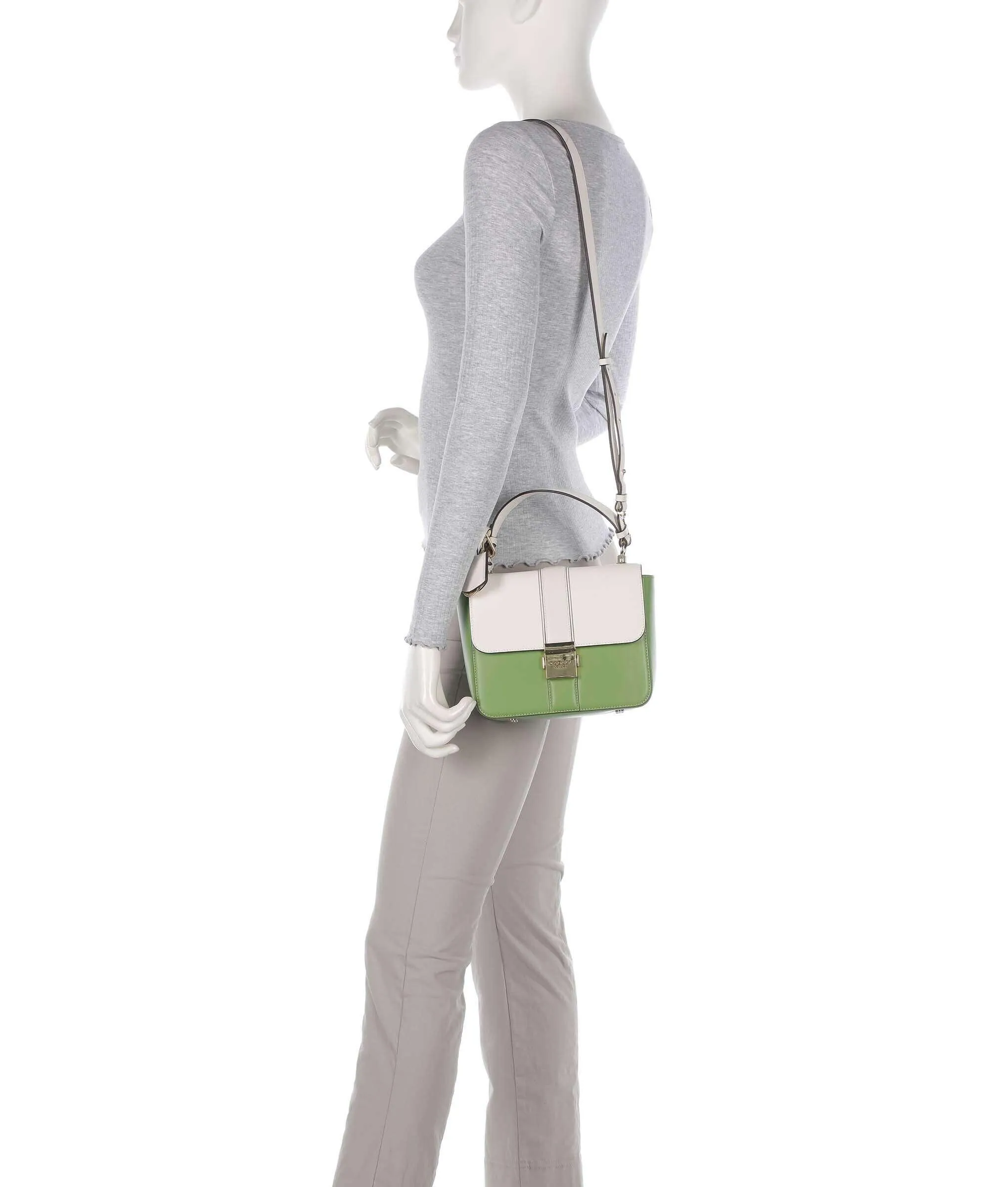 Radley London Hanley Close Borsa a tracolla pelle a grana fine bianco/verde  