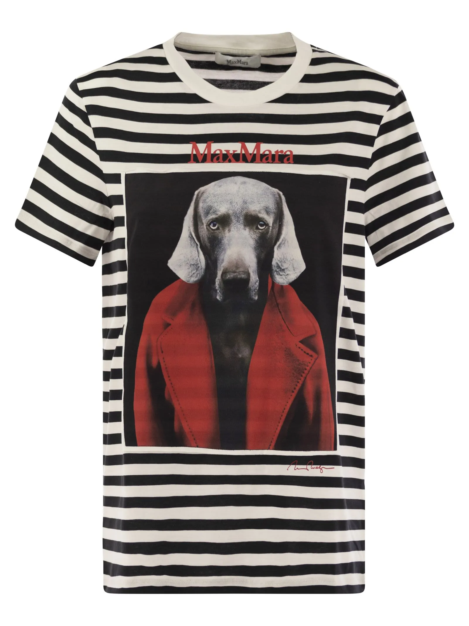 RED – Striped cotton T-shirt