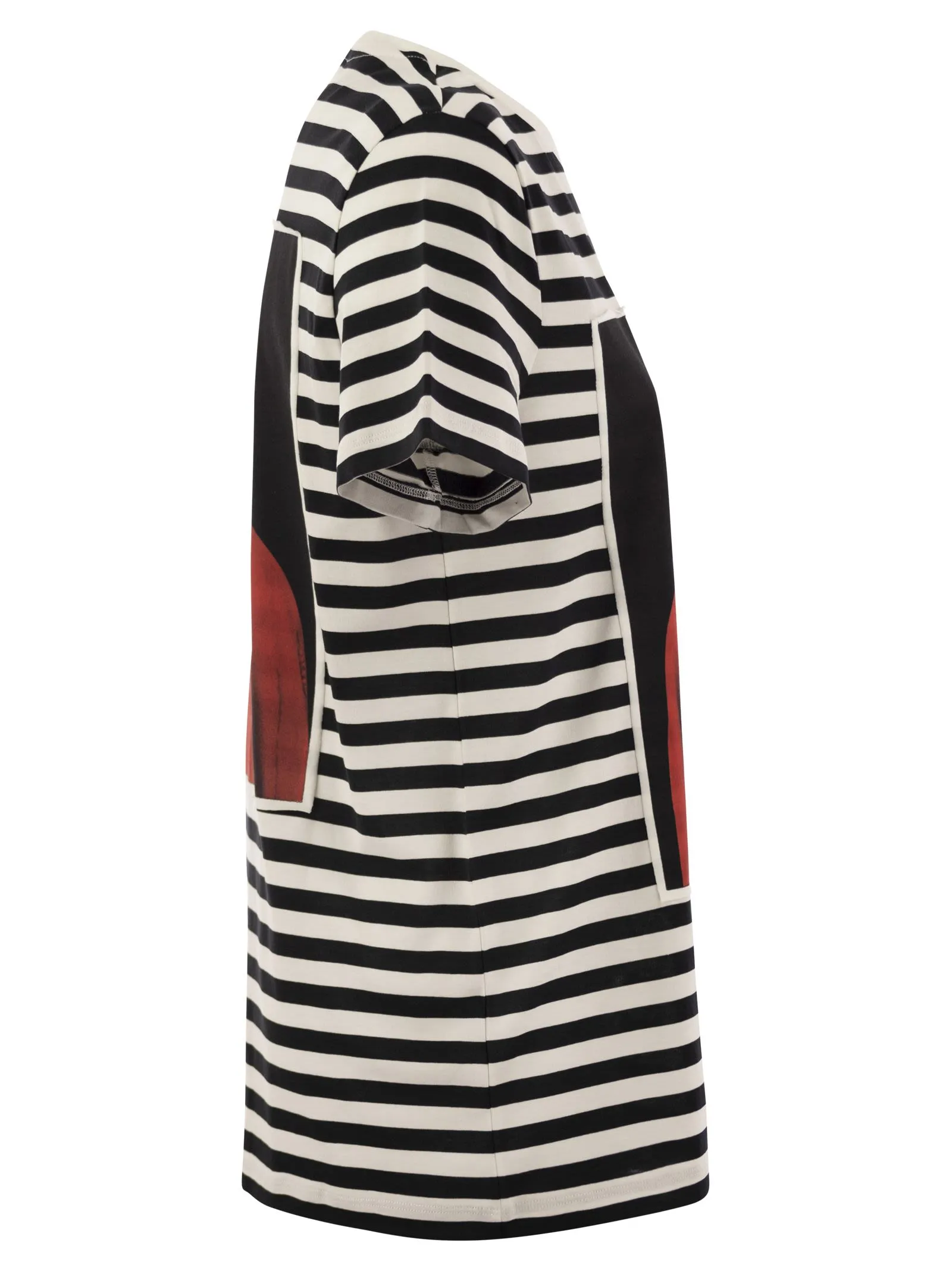 RED – Striped cotton T-shirt