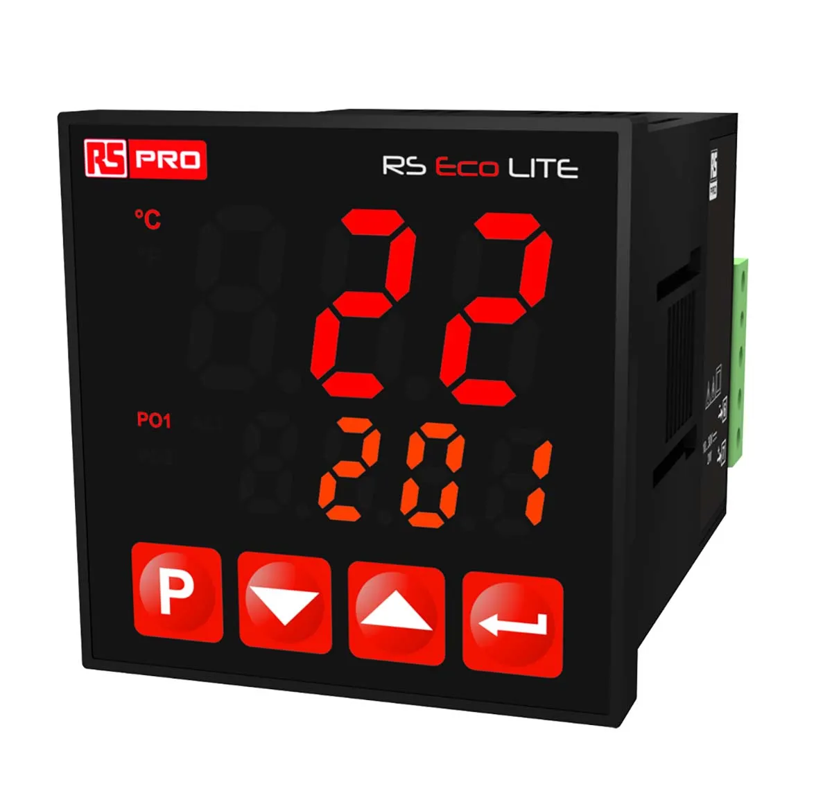 Regolatore di temperatura On/Off RS PRO, 10→30 V c.c., 48 x 48mm, 2 uscite Relè