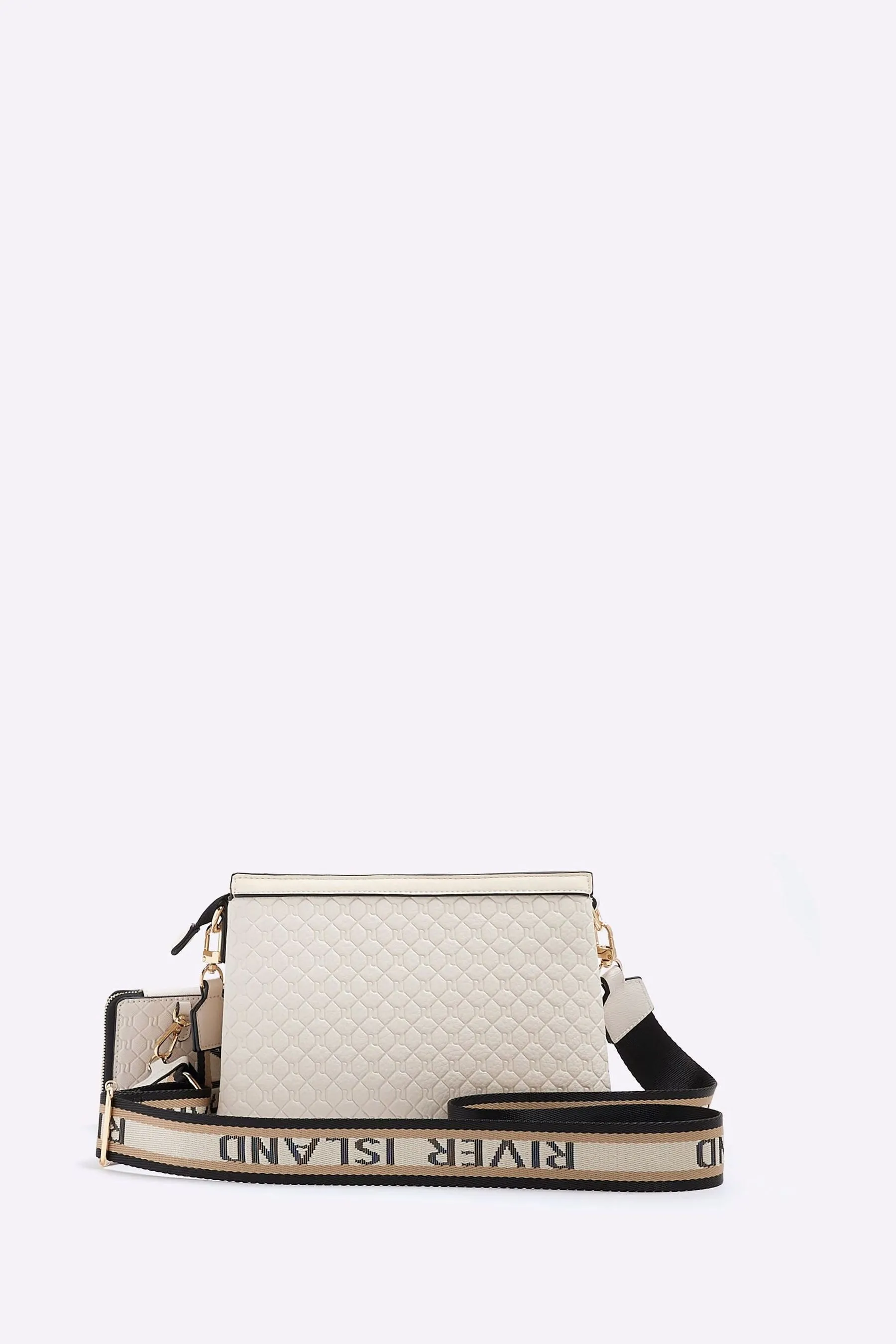 River Island - Borsa a tracolla con monogramma    