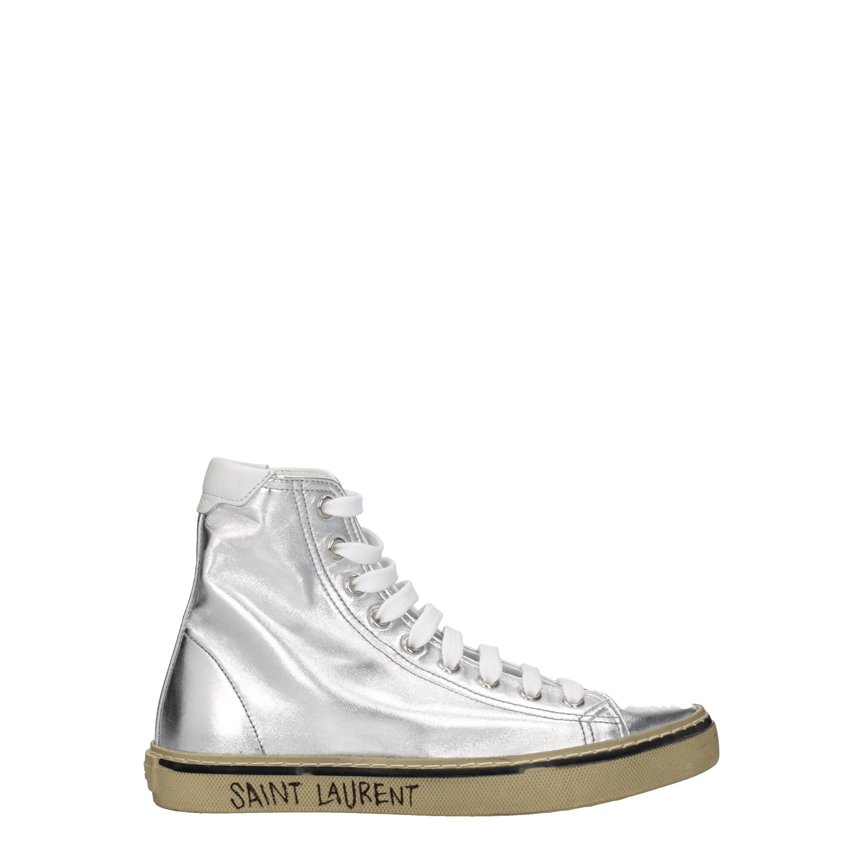 Saint Laurent Sneakers Donna Pelle Argento