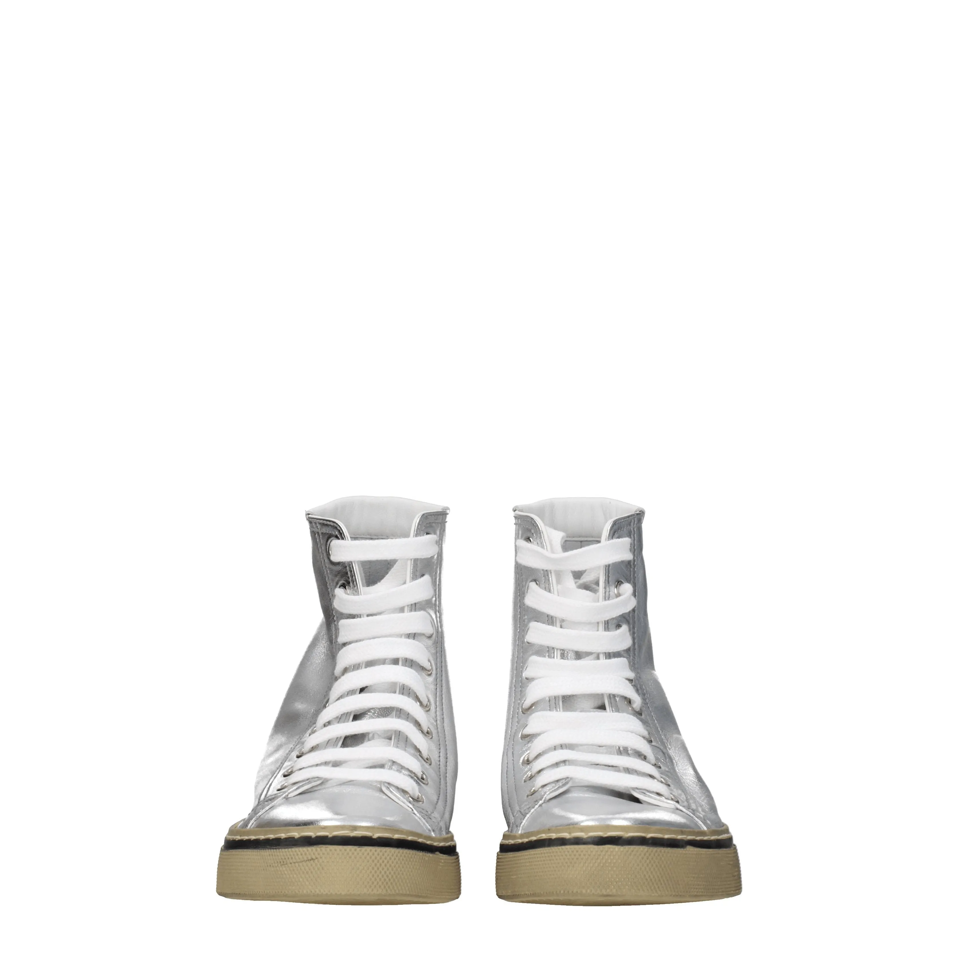 Saint Laurent Sneakers Donna Pelle Argento