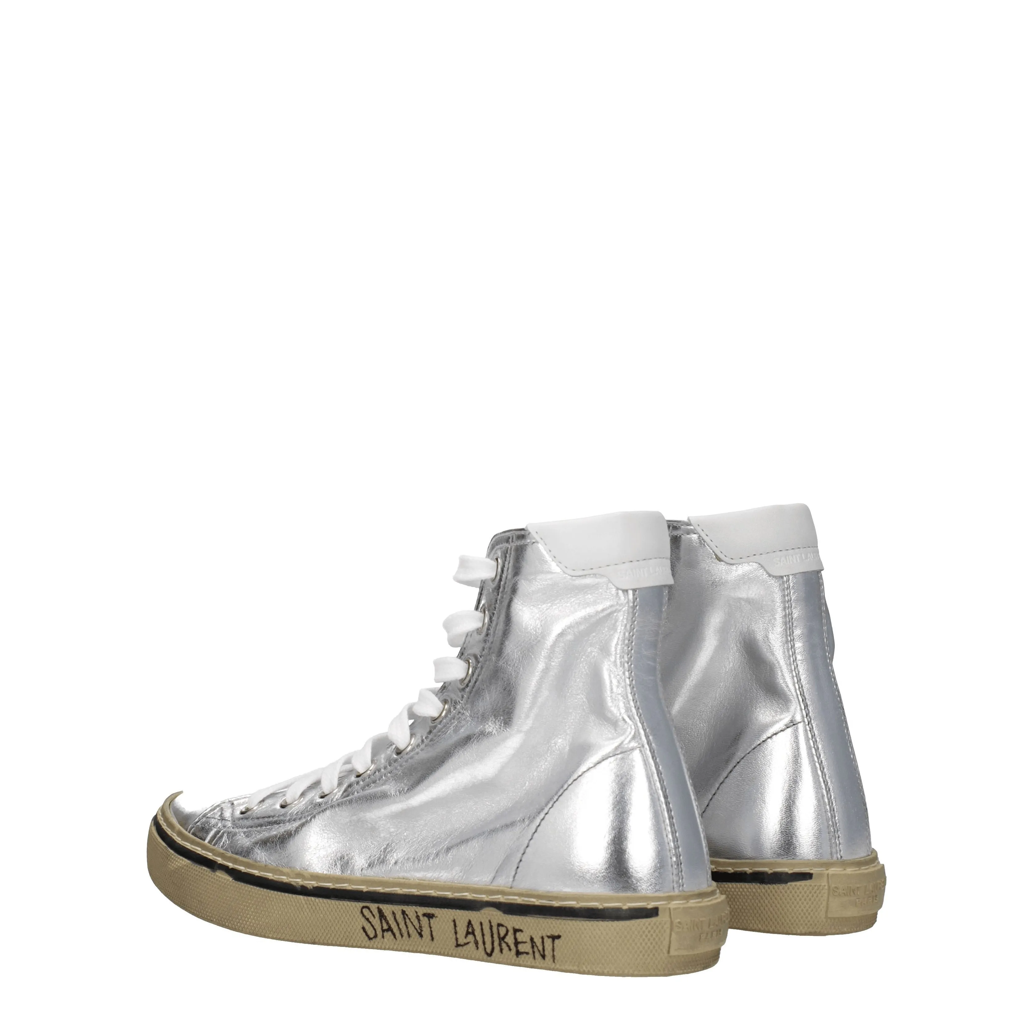 Saint Laurent Sneakers Donna Pelle Argento