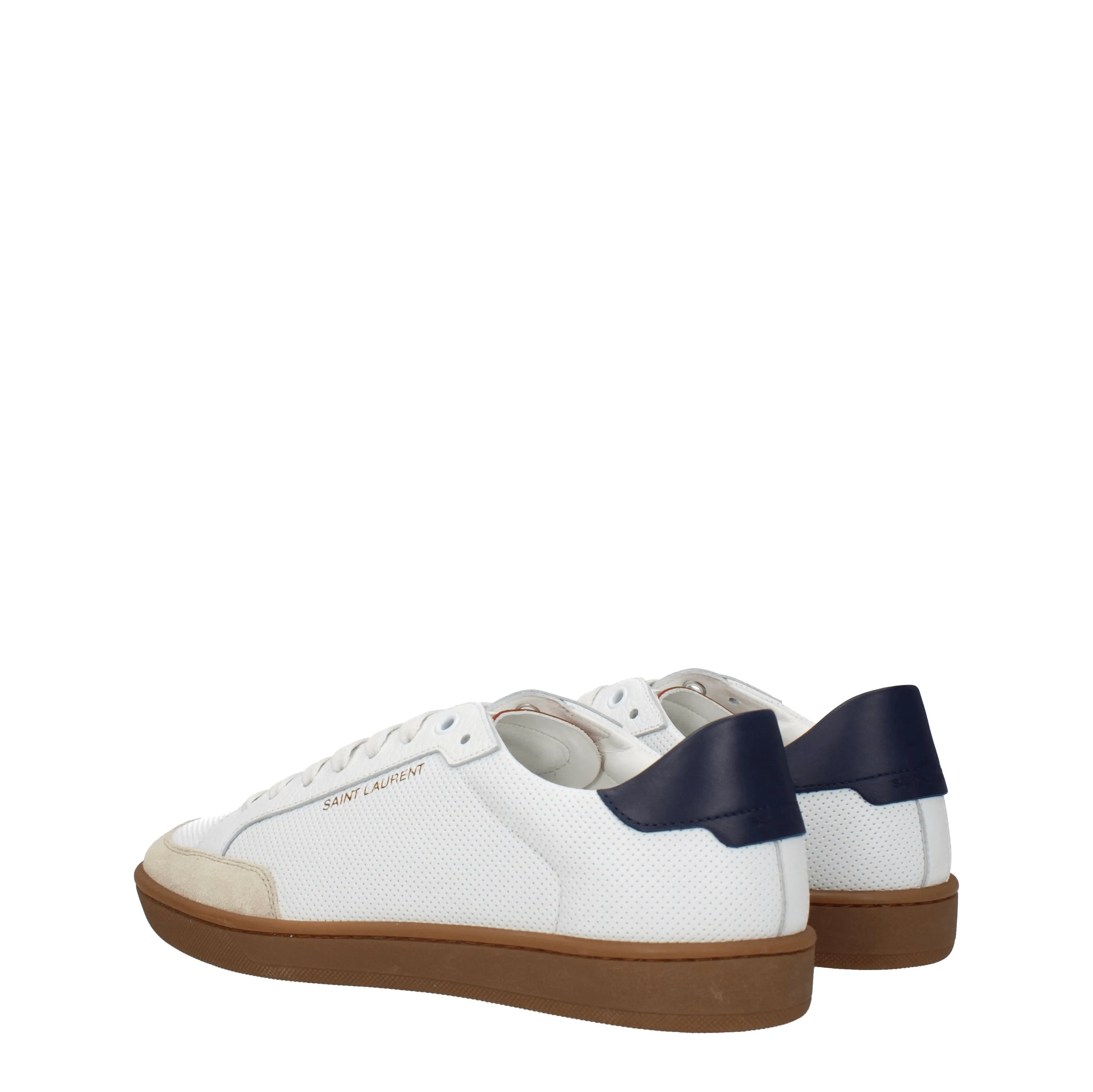 Saint Laurent Sneakers Uomo Pelle Bianco/Blu